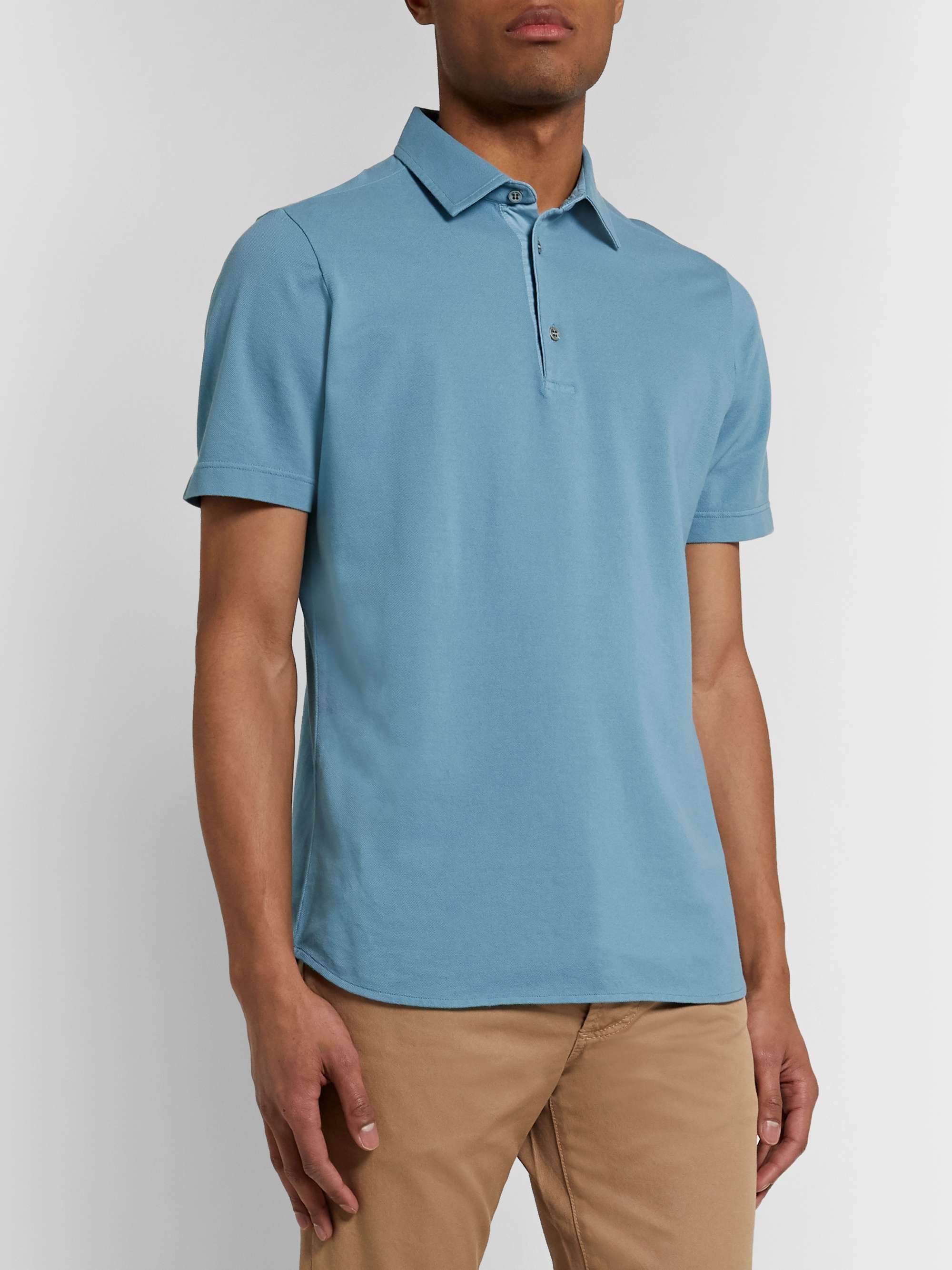 LORO PIANA Cotton-Piqué Polo Shirt