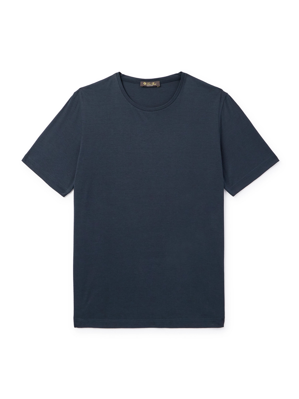 Loro Piana Slim-fit Silk And Cotton-blend Jersey T-shirt In Blue