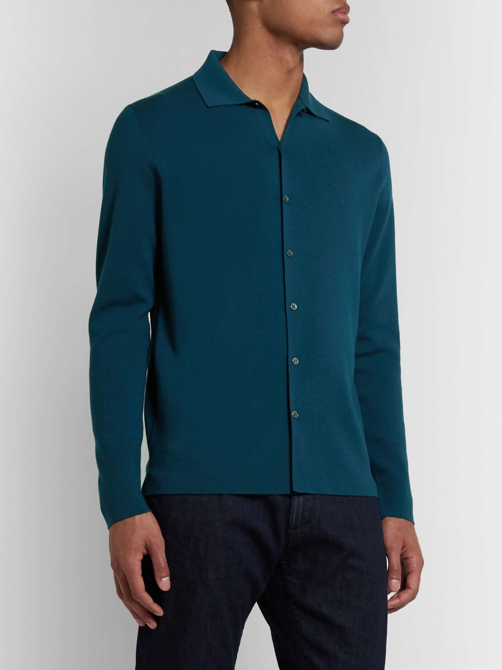 LORO PIANA Empire Slim-Fit Wish Virgin Wool Shirt