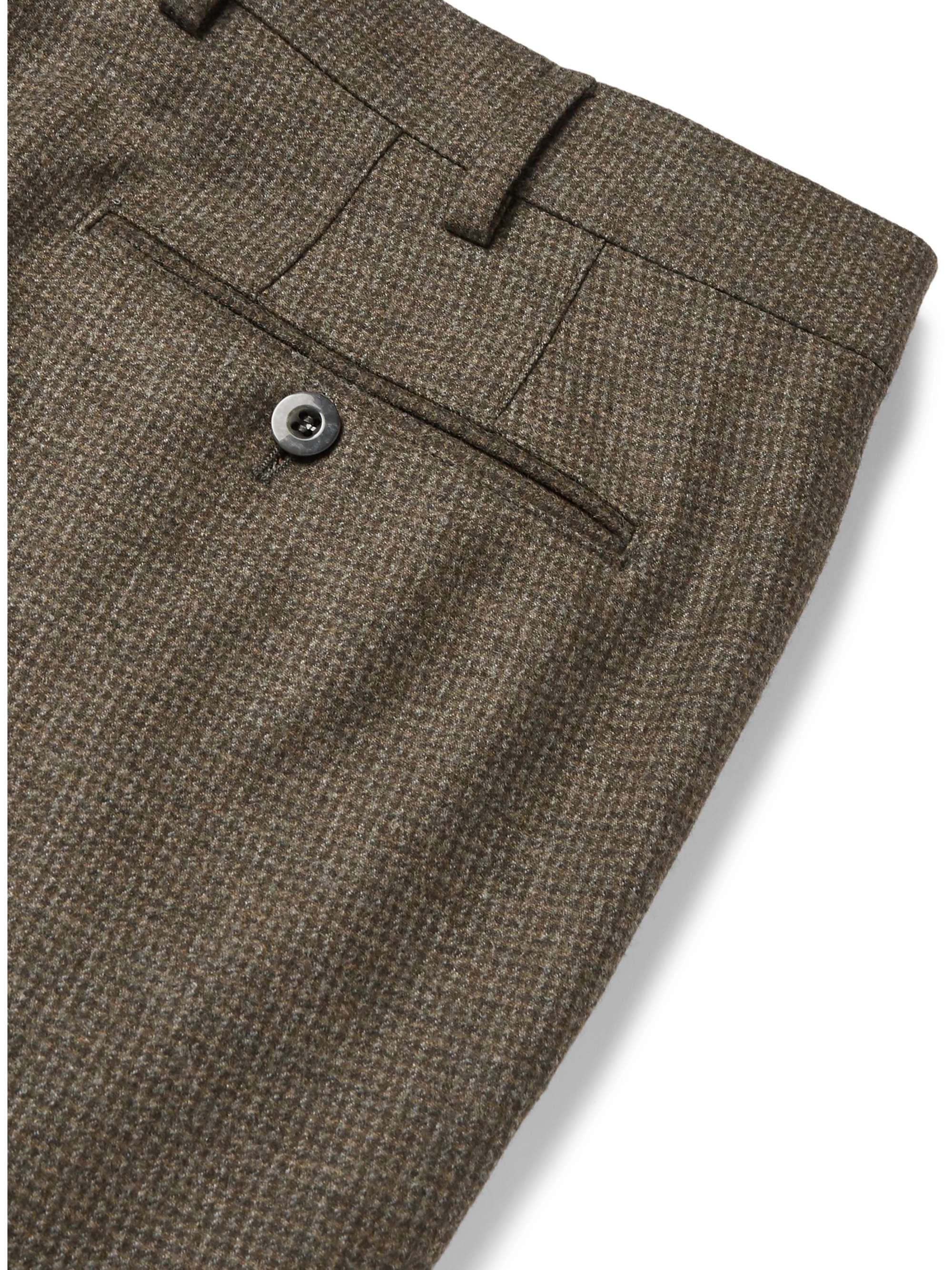 LORO PIANA Grey Slim-Fit Puppytooth Virgin Wool and Cashmere-Blend Trousers