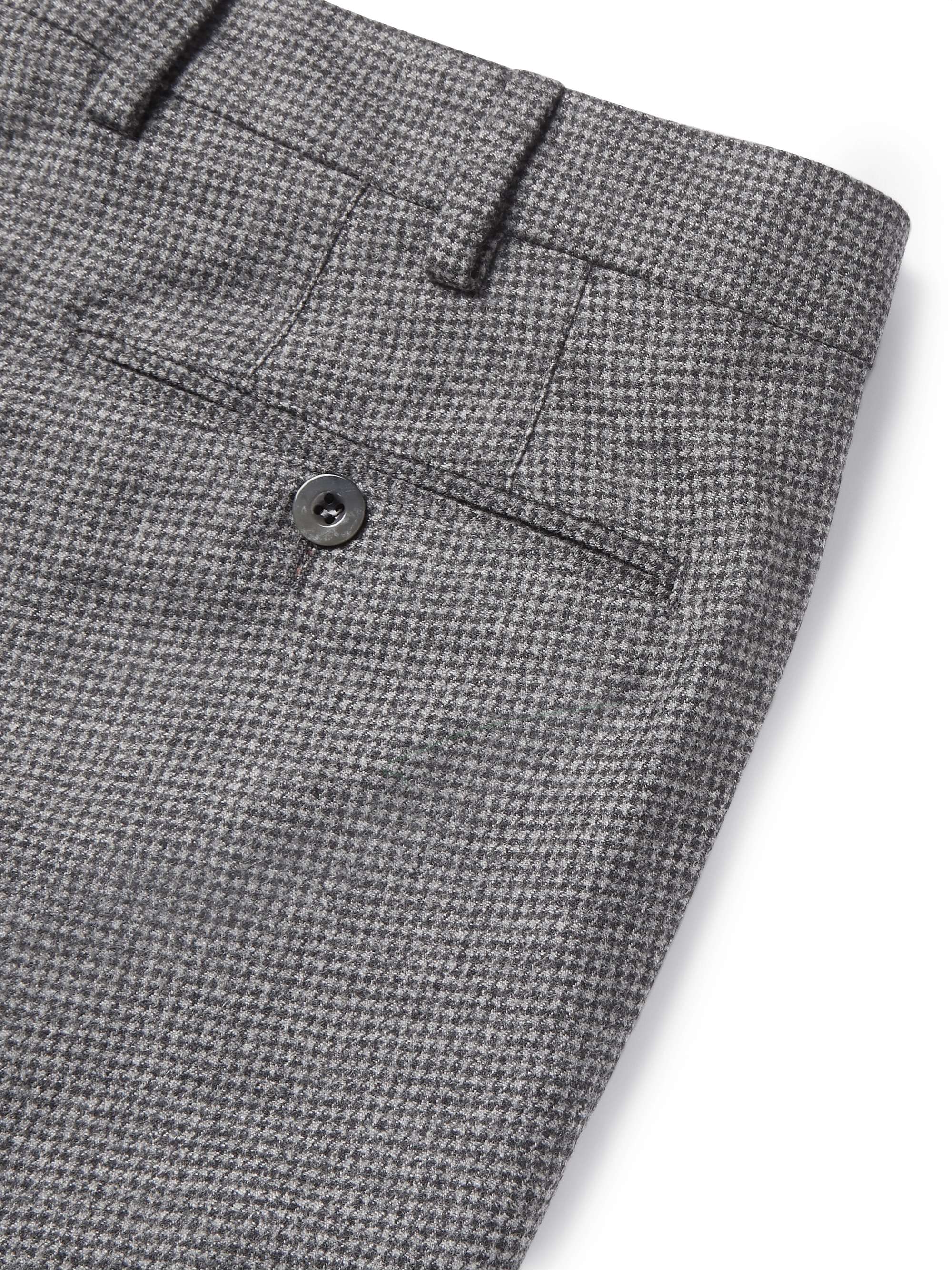 LORO PIANA Grey Slim-Fit Puppytooth Virgin Wool and Cashmere-Blend Trousers
