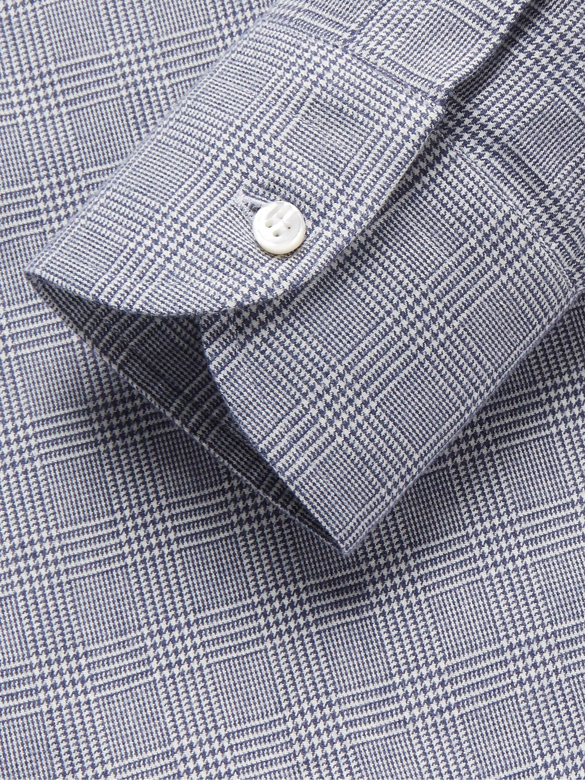 LORO PIANA Slim-Fit Prince of Wales Checked Brushed-Cotton Shirt