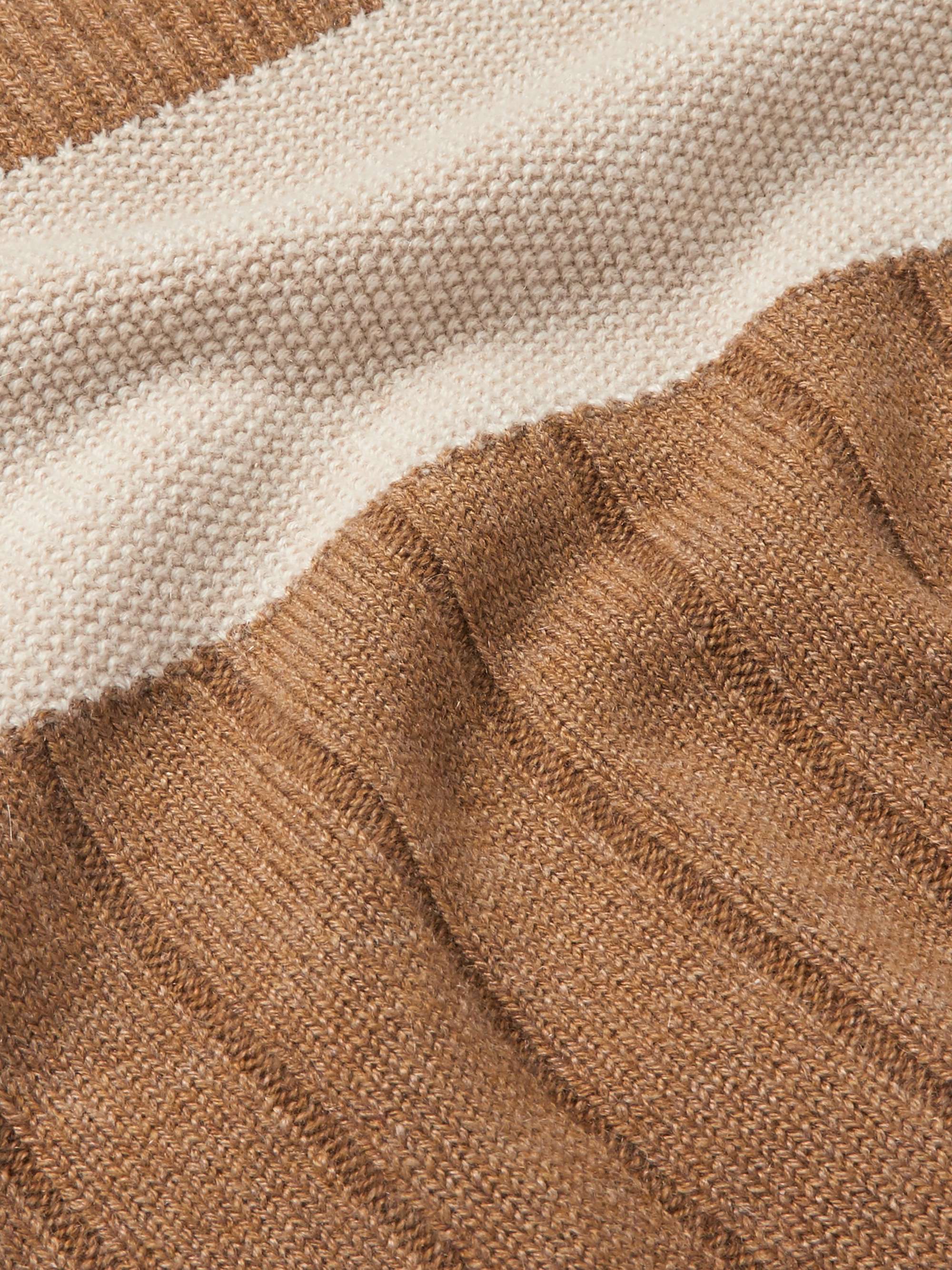 LORO PIANA Slim-Fit Striped Ribbed Cashmere Sweater