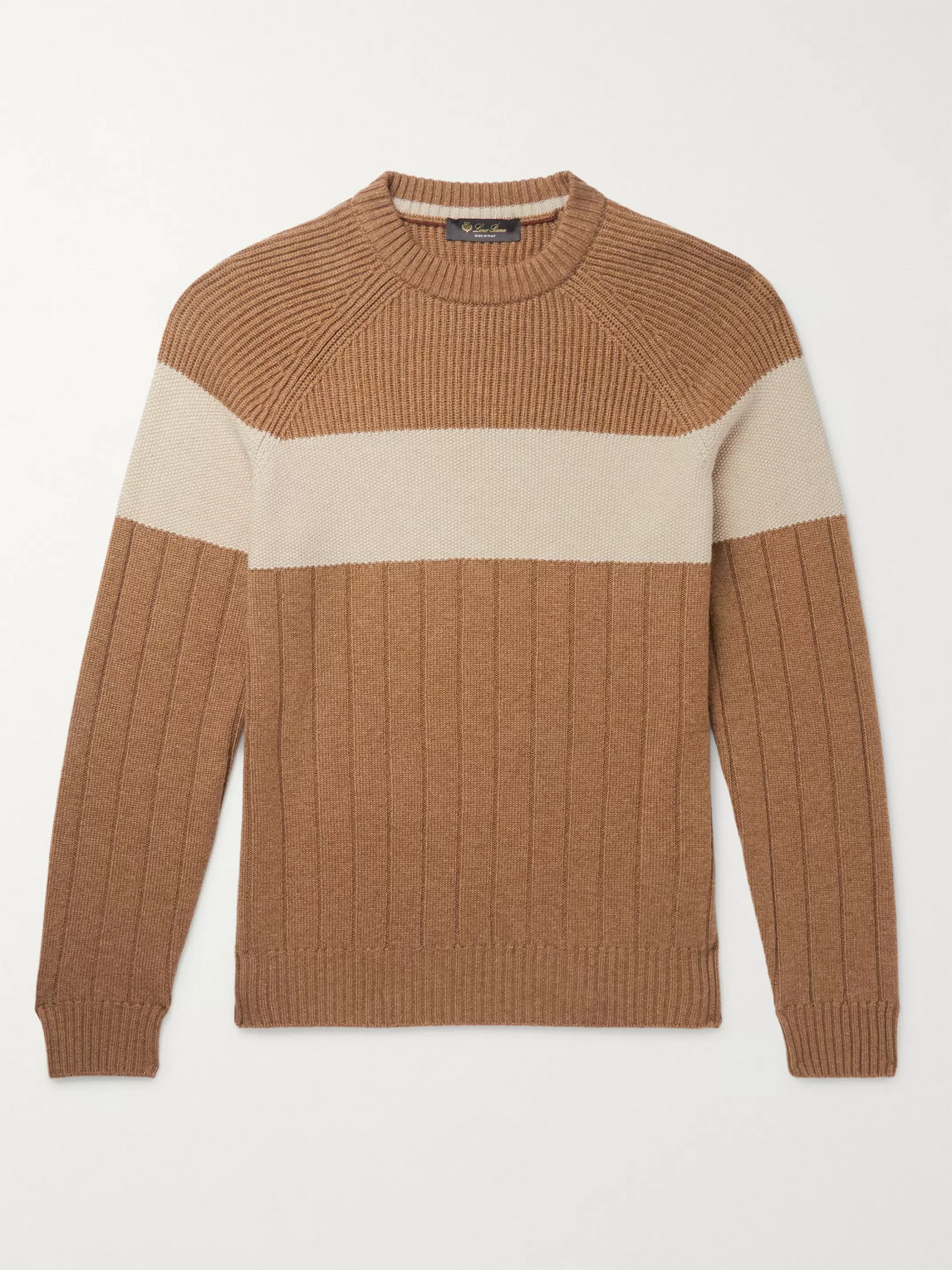 Loro Piana Slim-Fit Striped Ribbed Cashmere Sweater - Men