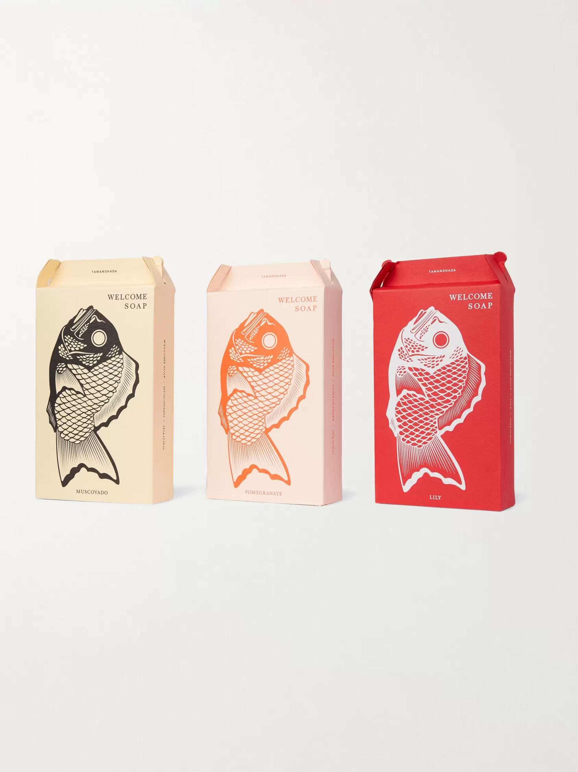 JAPAN BEST Three-Pack Fish-Shaped Scented Soap, 345g