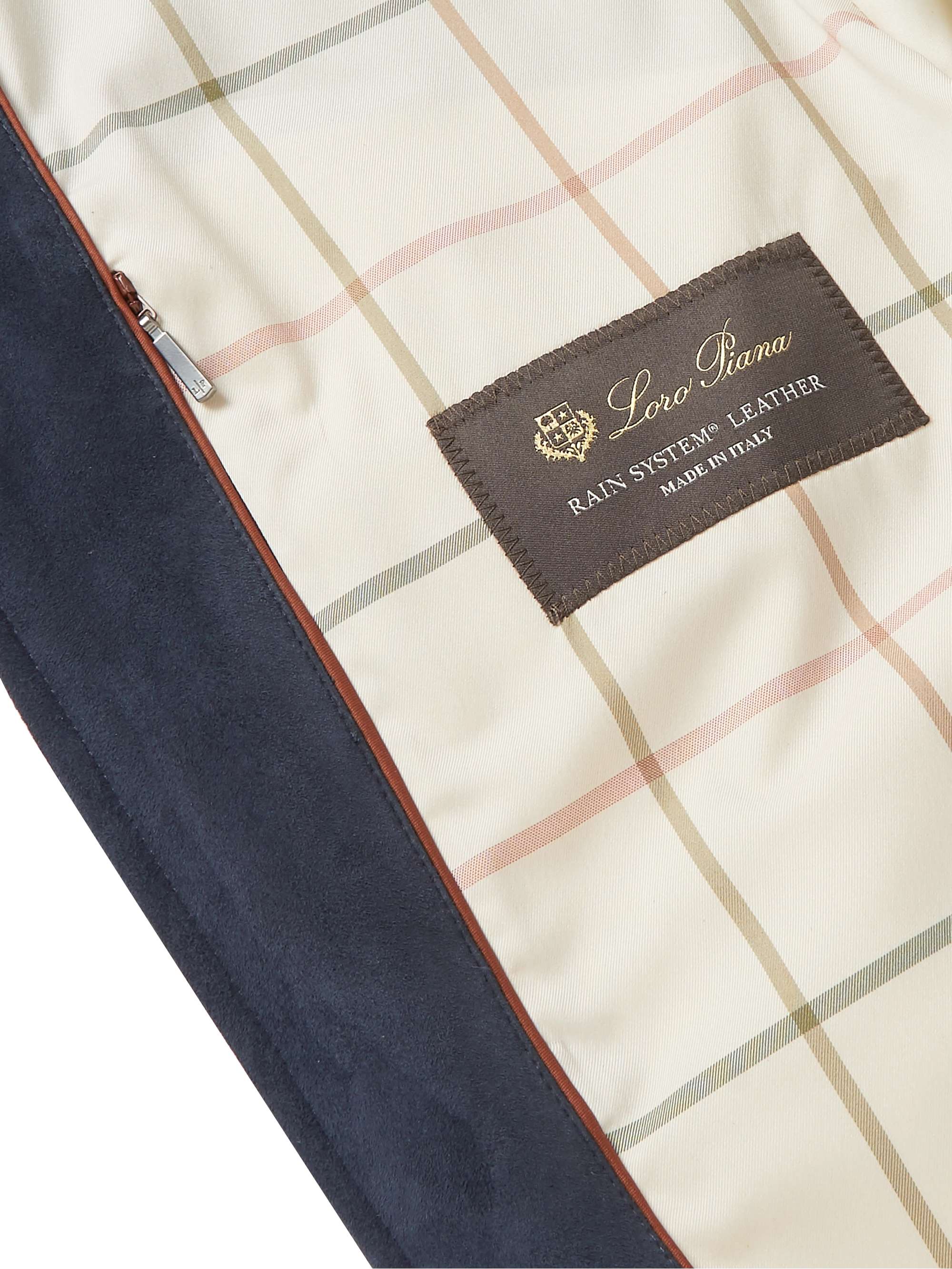 LORO PIANA Rain System Suede Bomber Jacket
