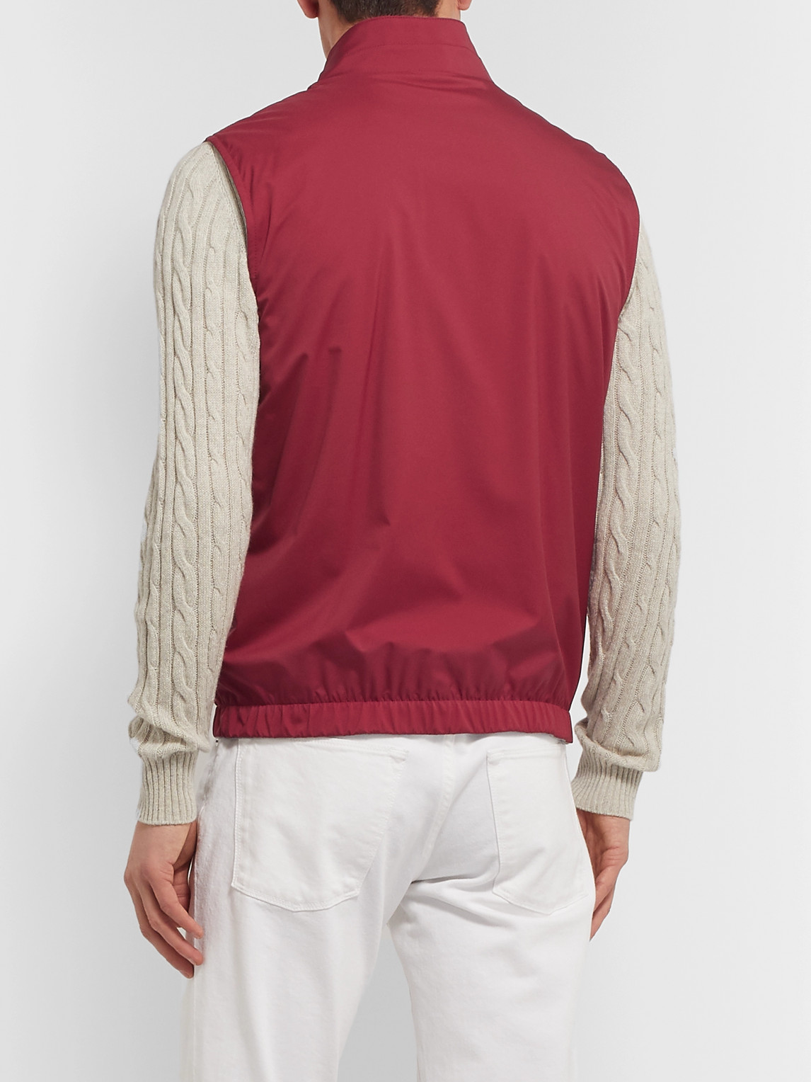  Loro Piana - Slim-fit Reversible Storm System Shell And Super Wish Virgin Wool Gilet - Men - Red - It 46 