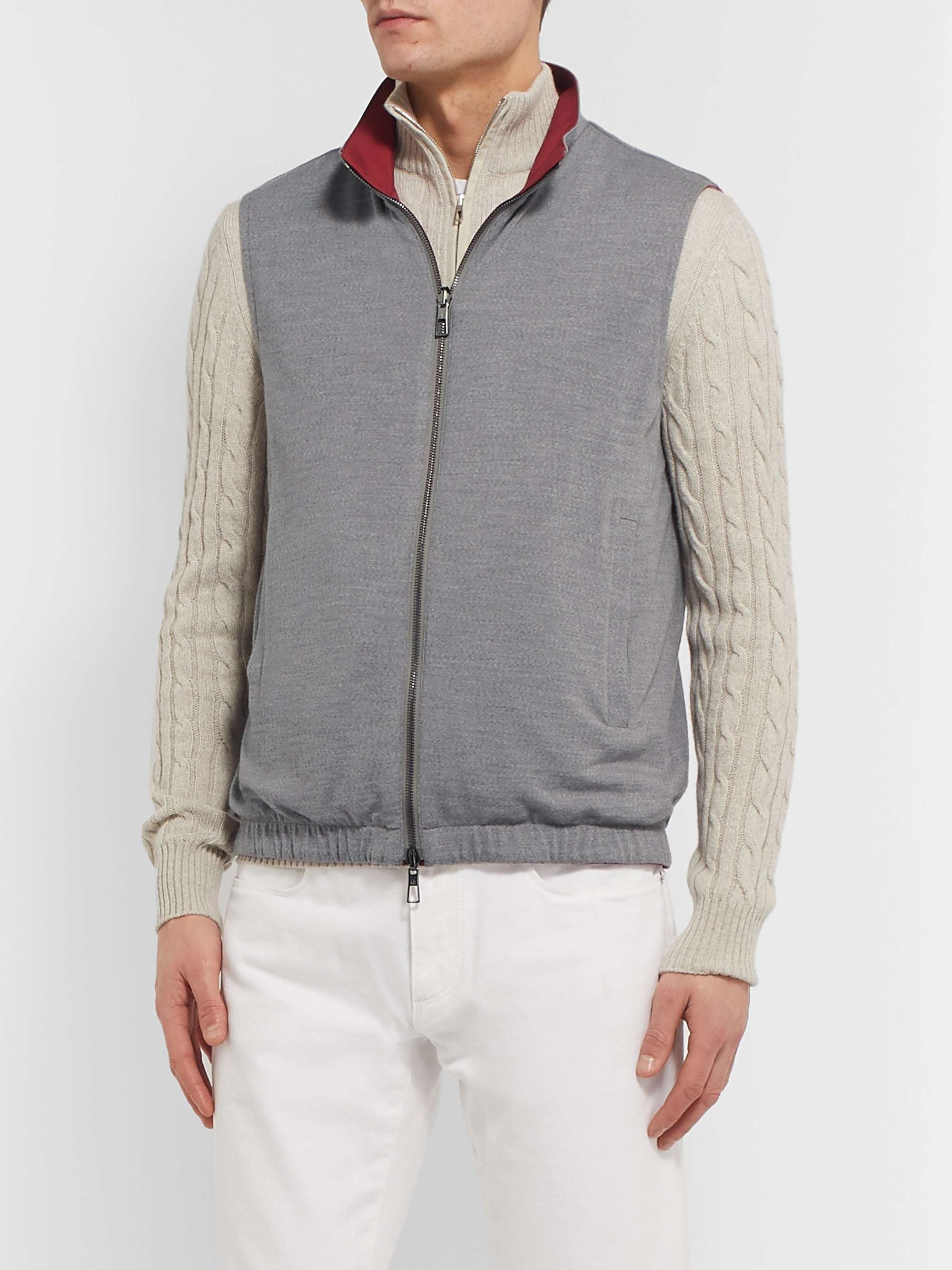LORO PIANA Reversible Storm System Shell and Super Wish Virgin Wool Gilet