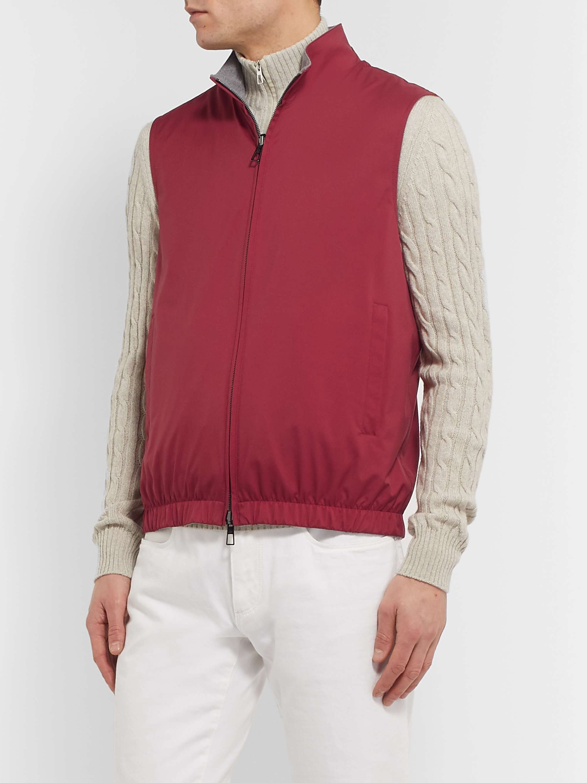 LORO PIANA Reversible Storm System Shell and Super Wish Virgin Wool Gilet
