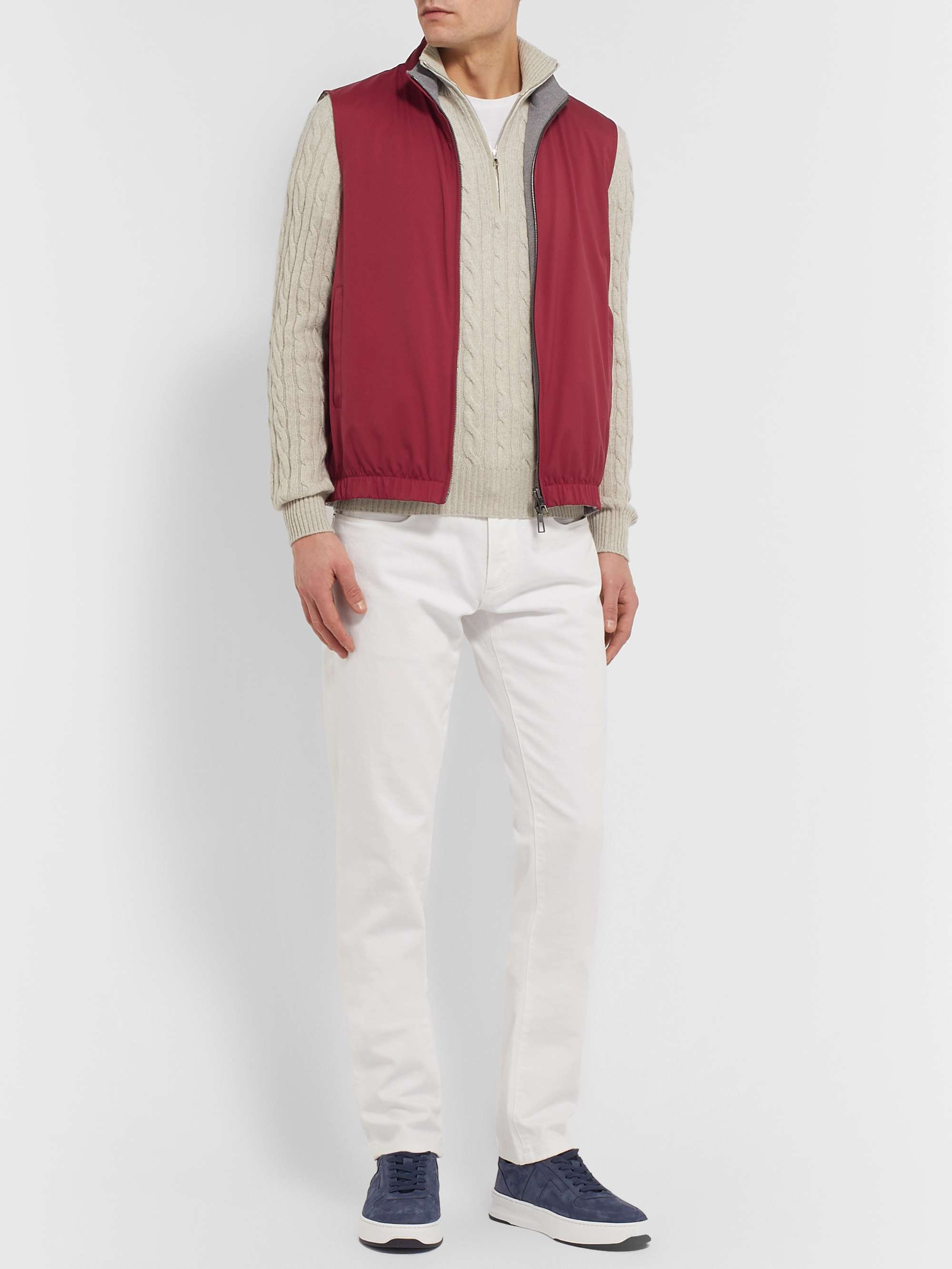 LORO PIANA Reversible Storm System Shell and Super Wish Virgin Wool Gilet