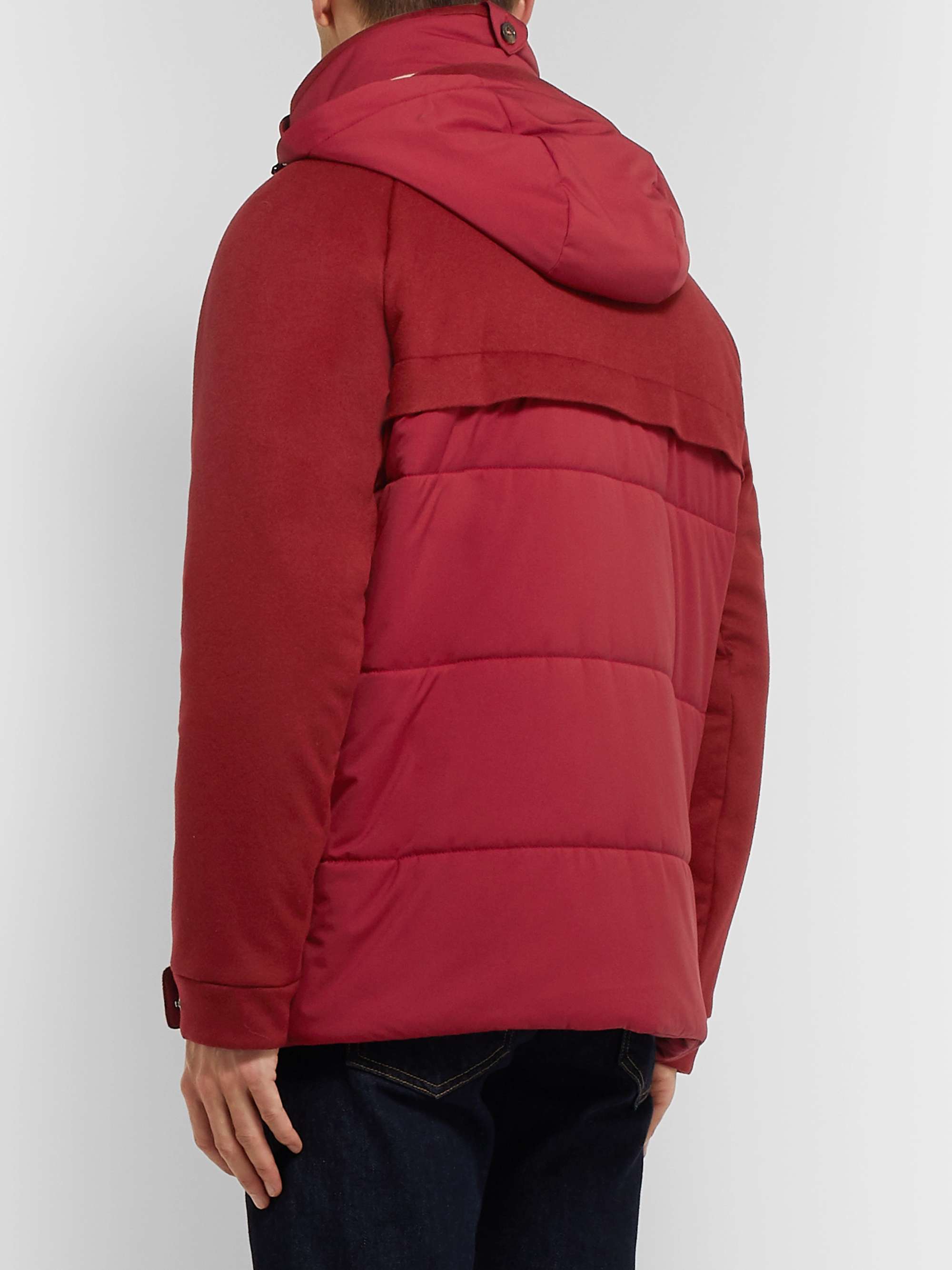 LORO PIANA Storm System Quilted Baby Cashmere and Shell Hooded Jacket