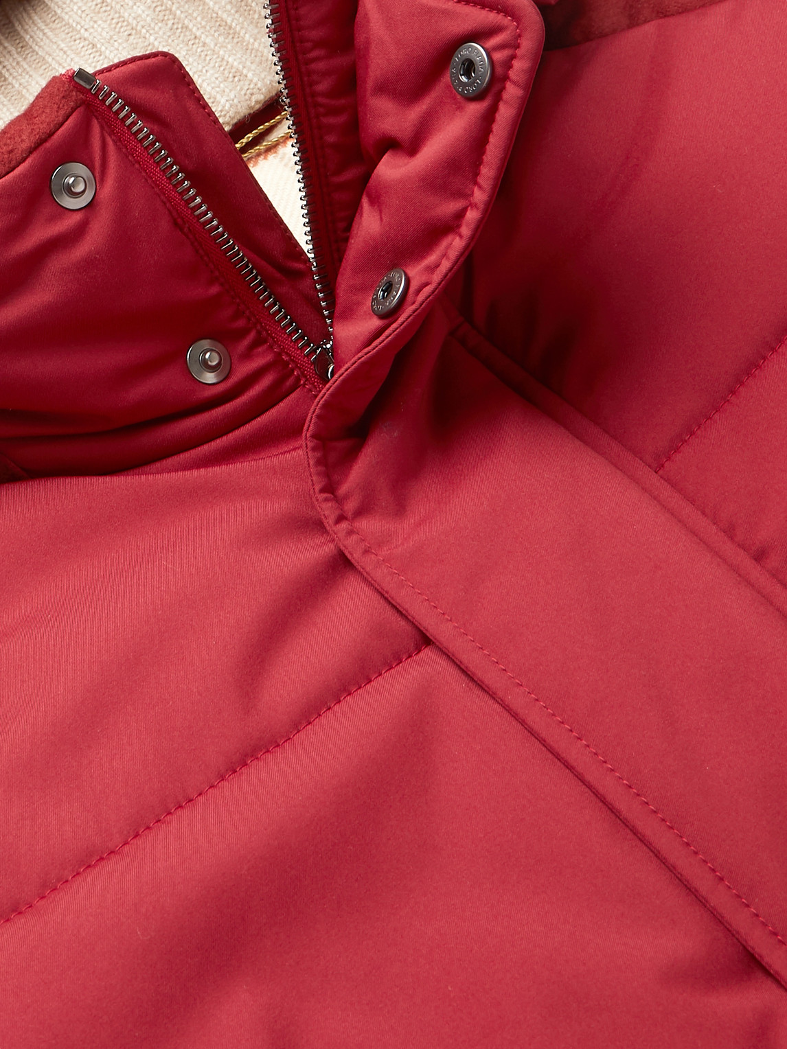 Loro Piana Storm System Quilted Baby Cashmere And Shell Hooded Jacket In Burgundy