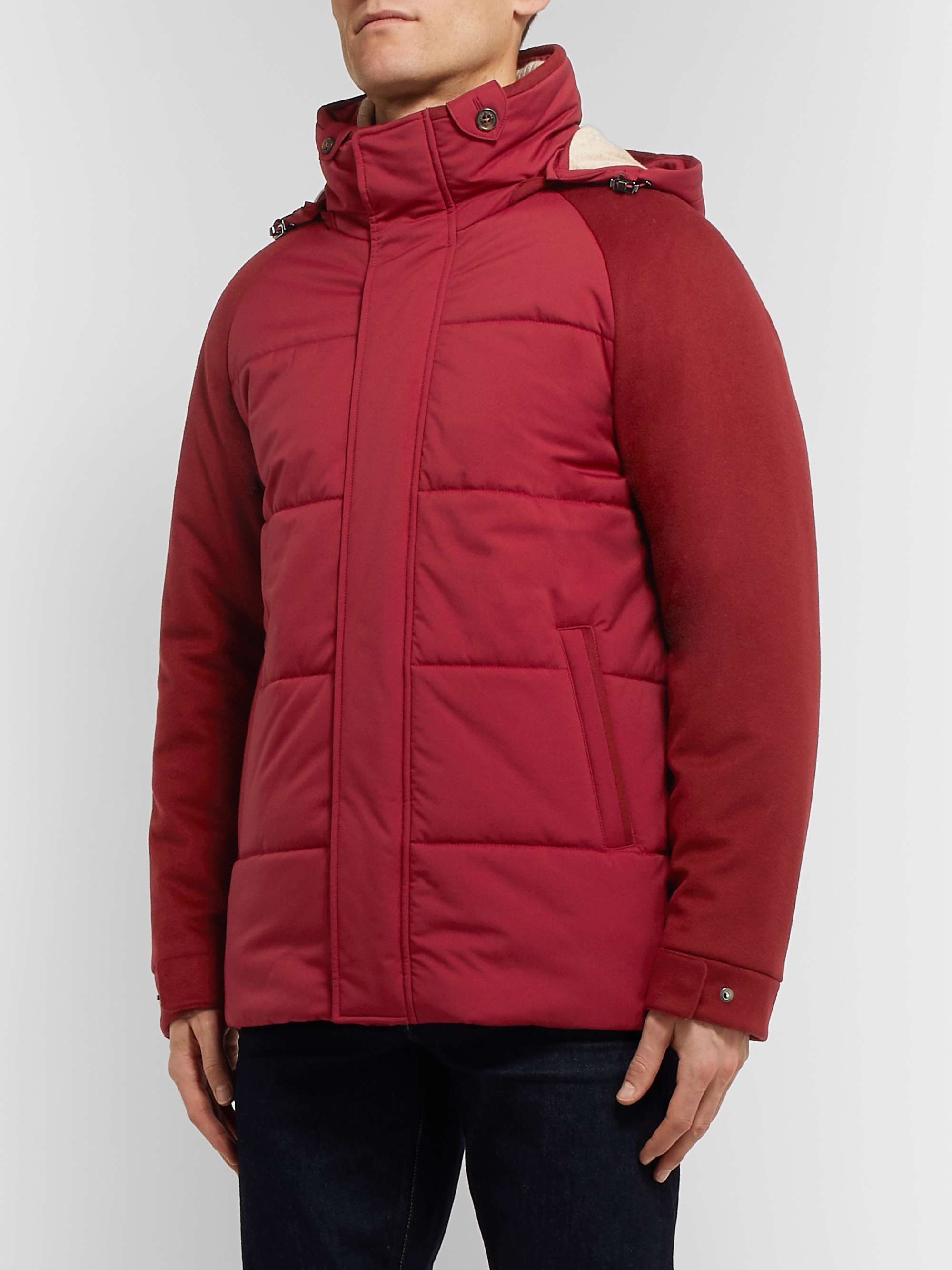 LORO PIANA Storm System Quilted Baby Cashmere and Shell Hooded Jacket
