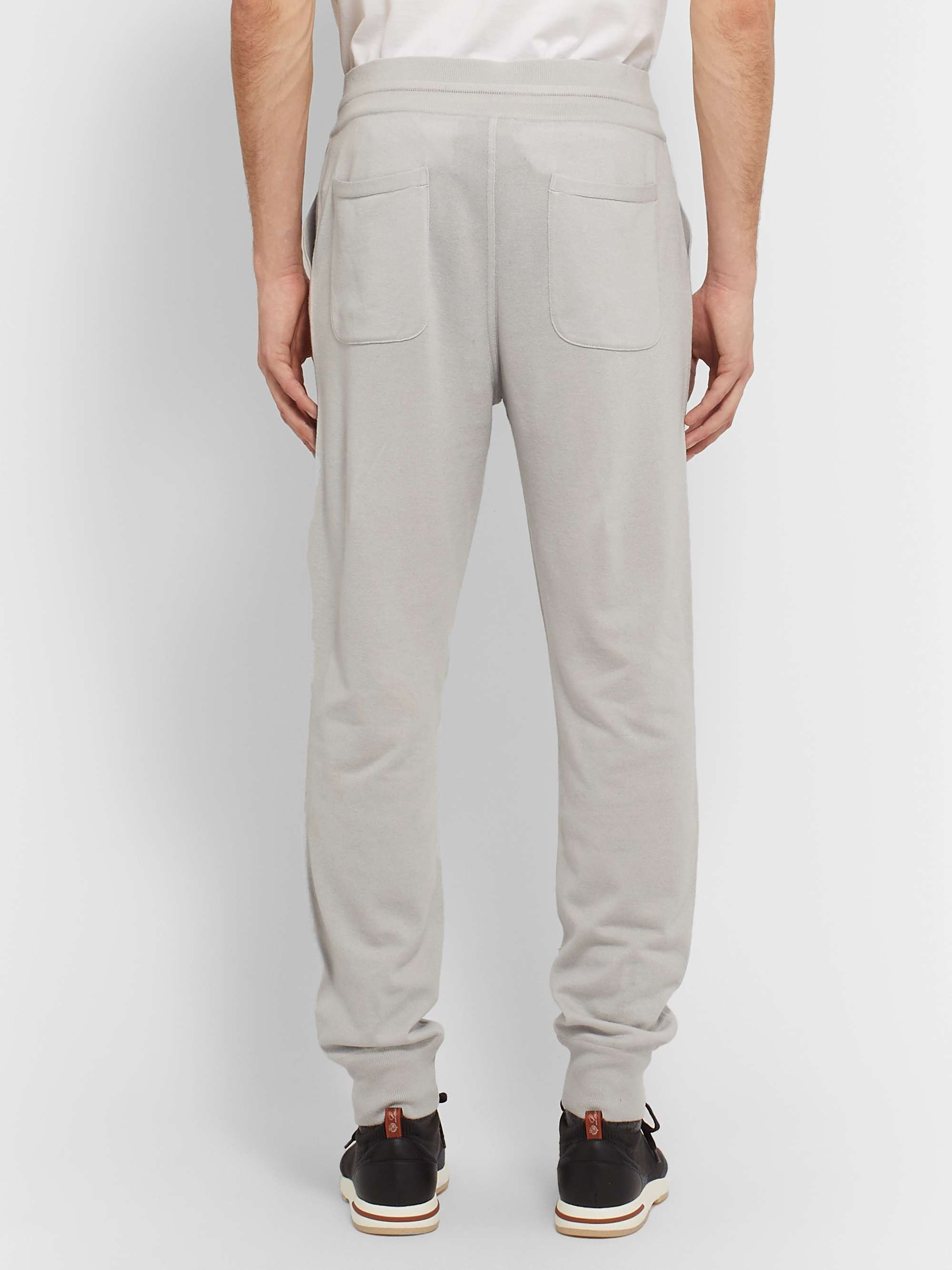 LORO PIANA Portland Tapered Mélange Cashmere and Silk-Blend Sweatpants