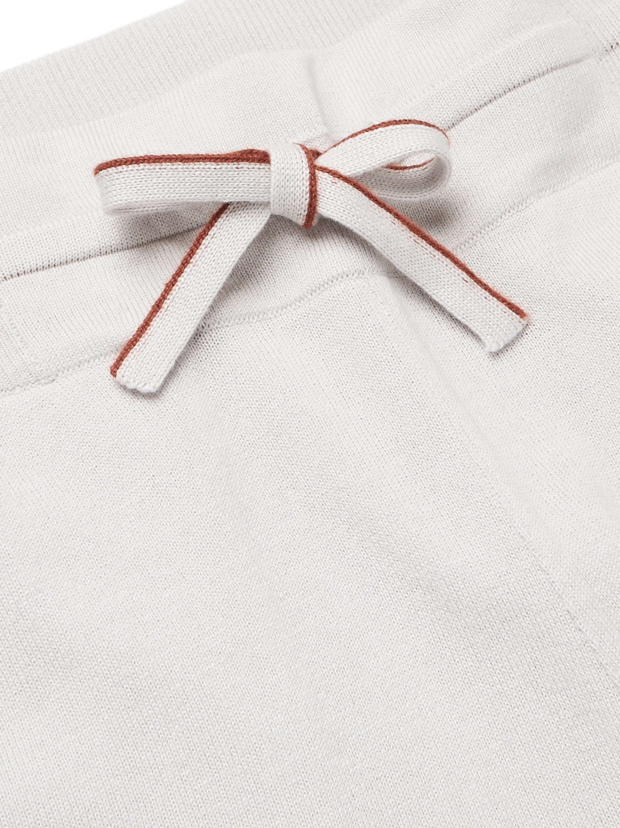 LORO PIANA Portland Tapered Mélange Cashmere and Silk-Blend Sweatpants