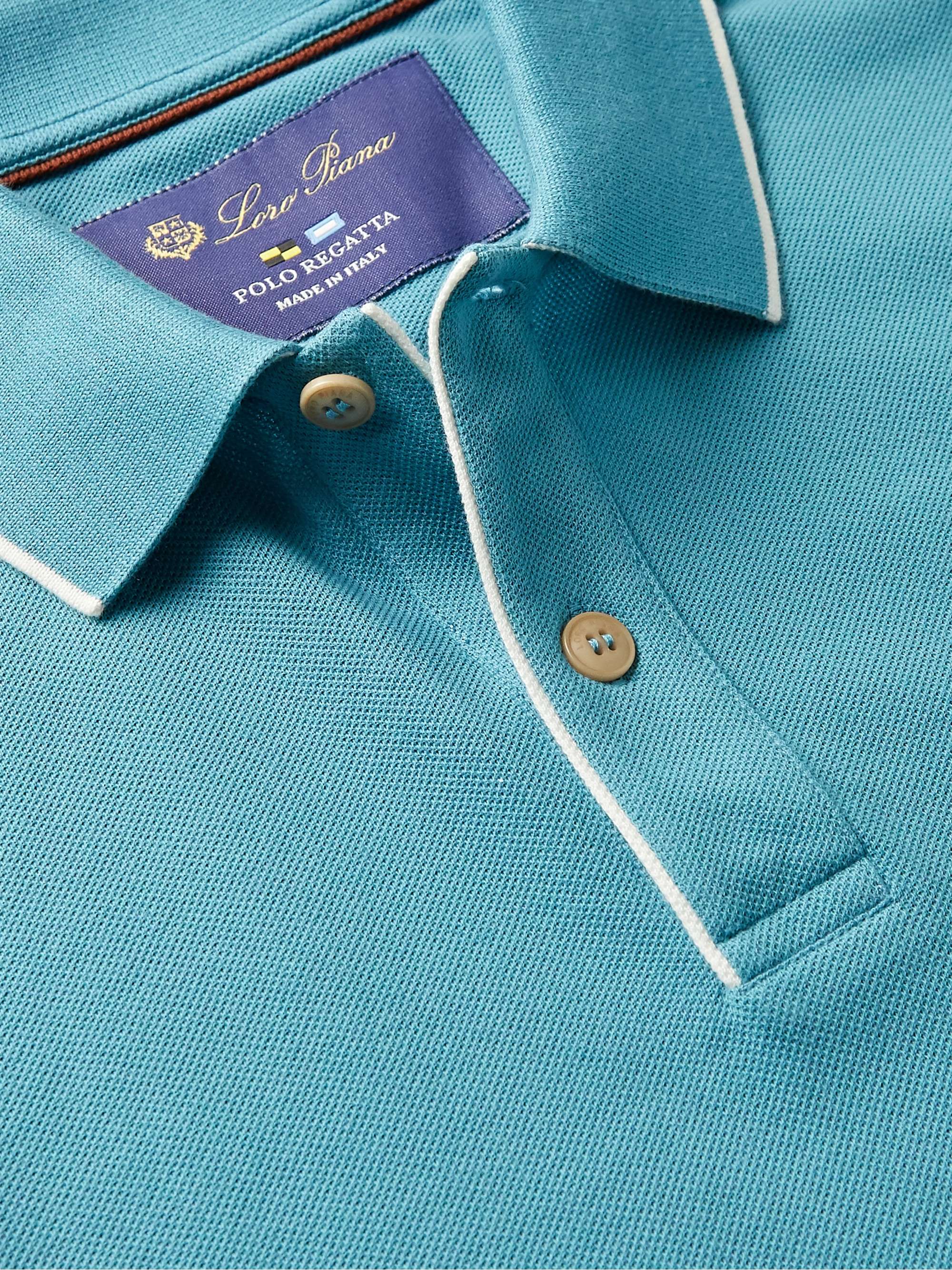 LORO PIANA Regatta Stretch-Cotton Piqué Polo Shirt