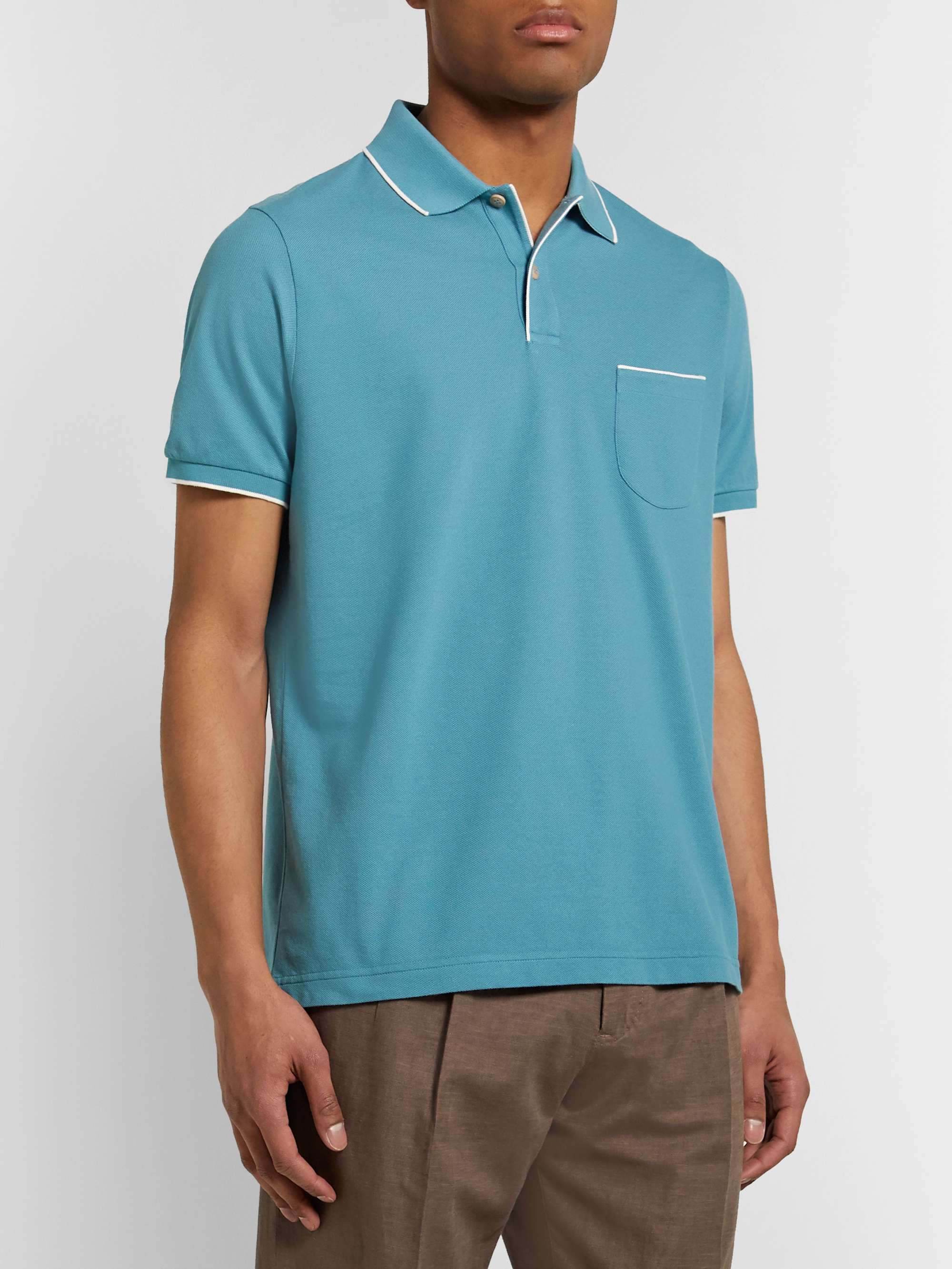 LORO PIANA Regatta Stretch-Cotton Piqué Polo Shirt