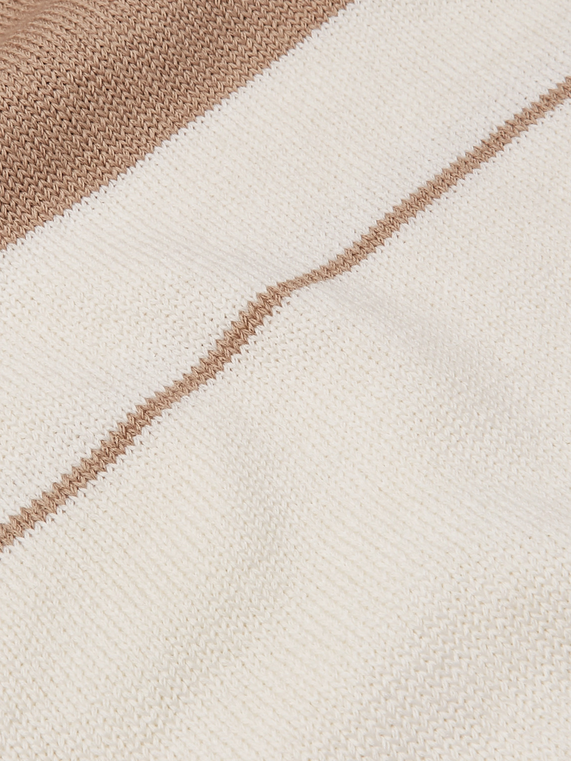 Loro Piana Striped Cotton And Silk-blend Sweater In Neutrals