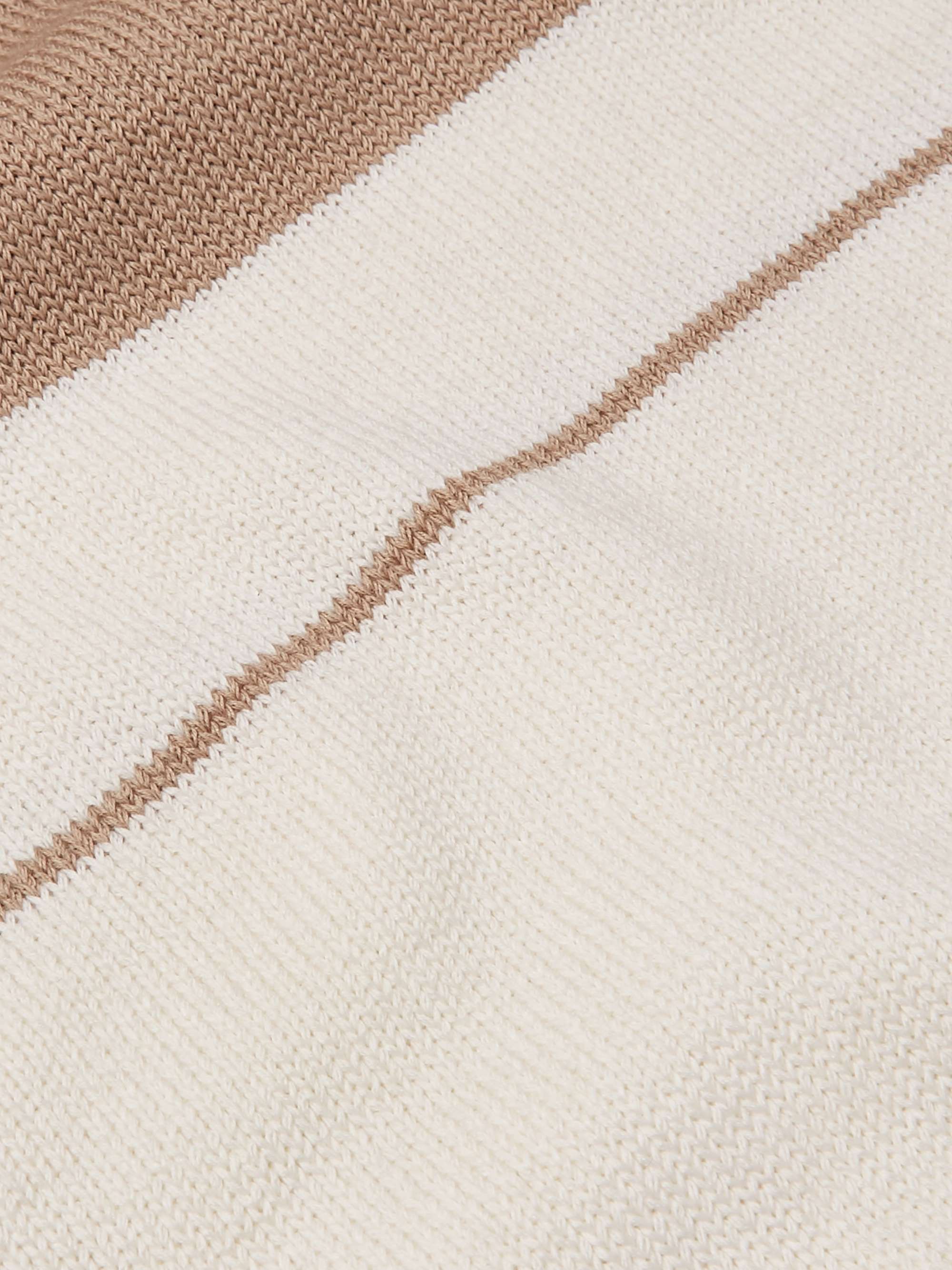 LORO PIANA Striped Cotton and Silk-Blend Sweater