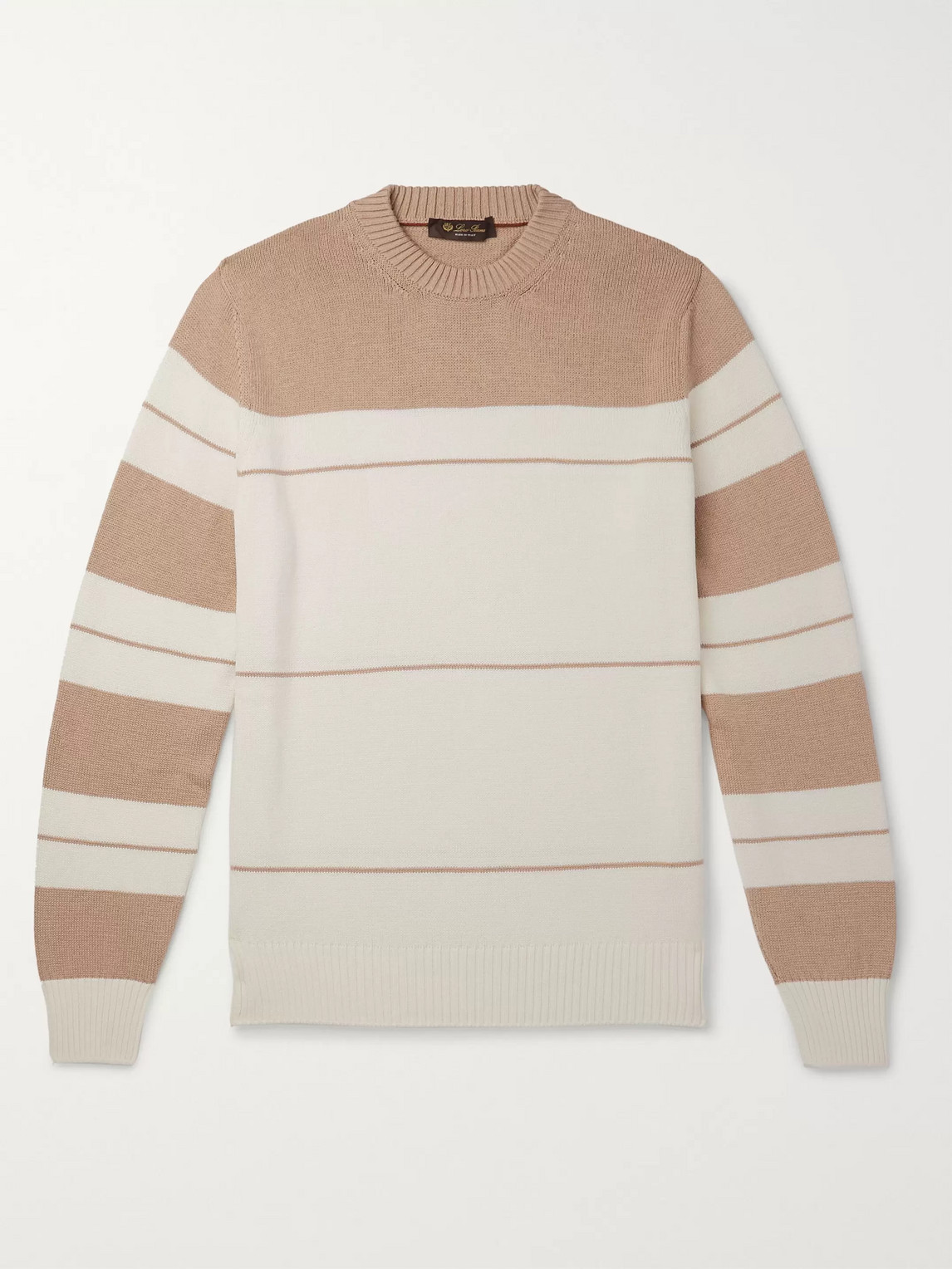 Loro Piana Striped Cotton and Silk-Blend Sweater - Men