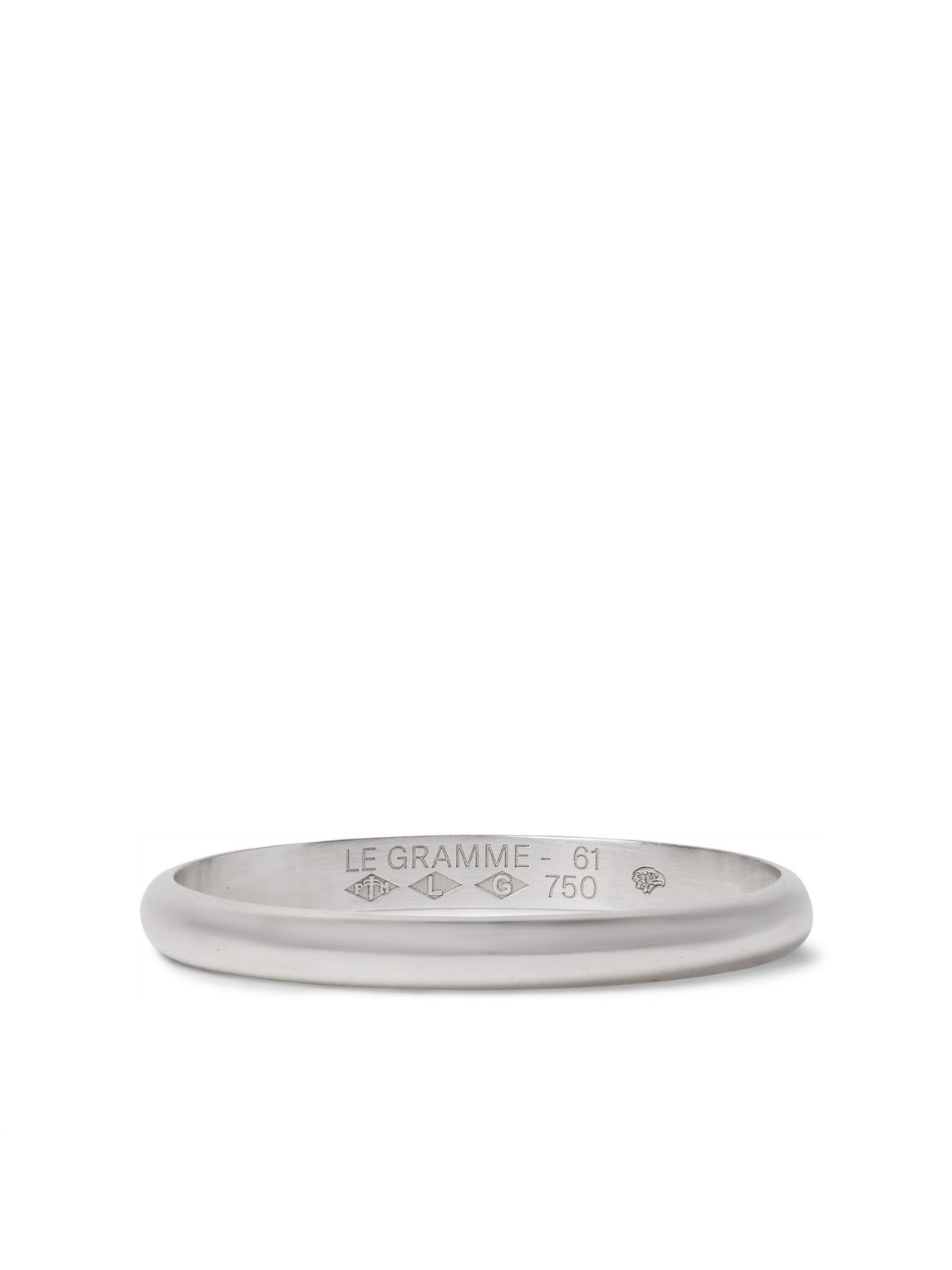 Le Gramme Le 2 Brushed 18-karat White Gold Ring In Silver