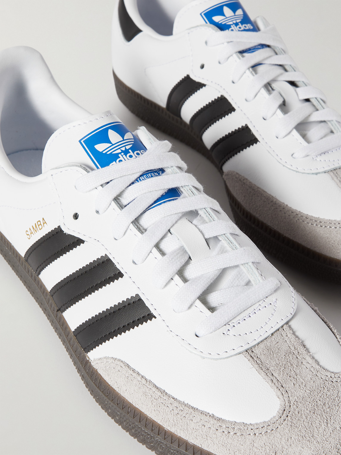 Adidas Originals Low-top Sneakers With Contrast Stripes And Suede Accents In White