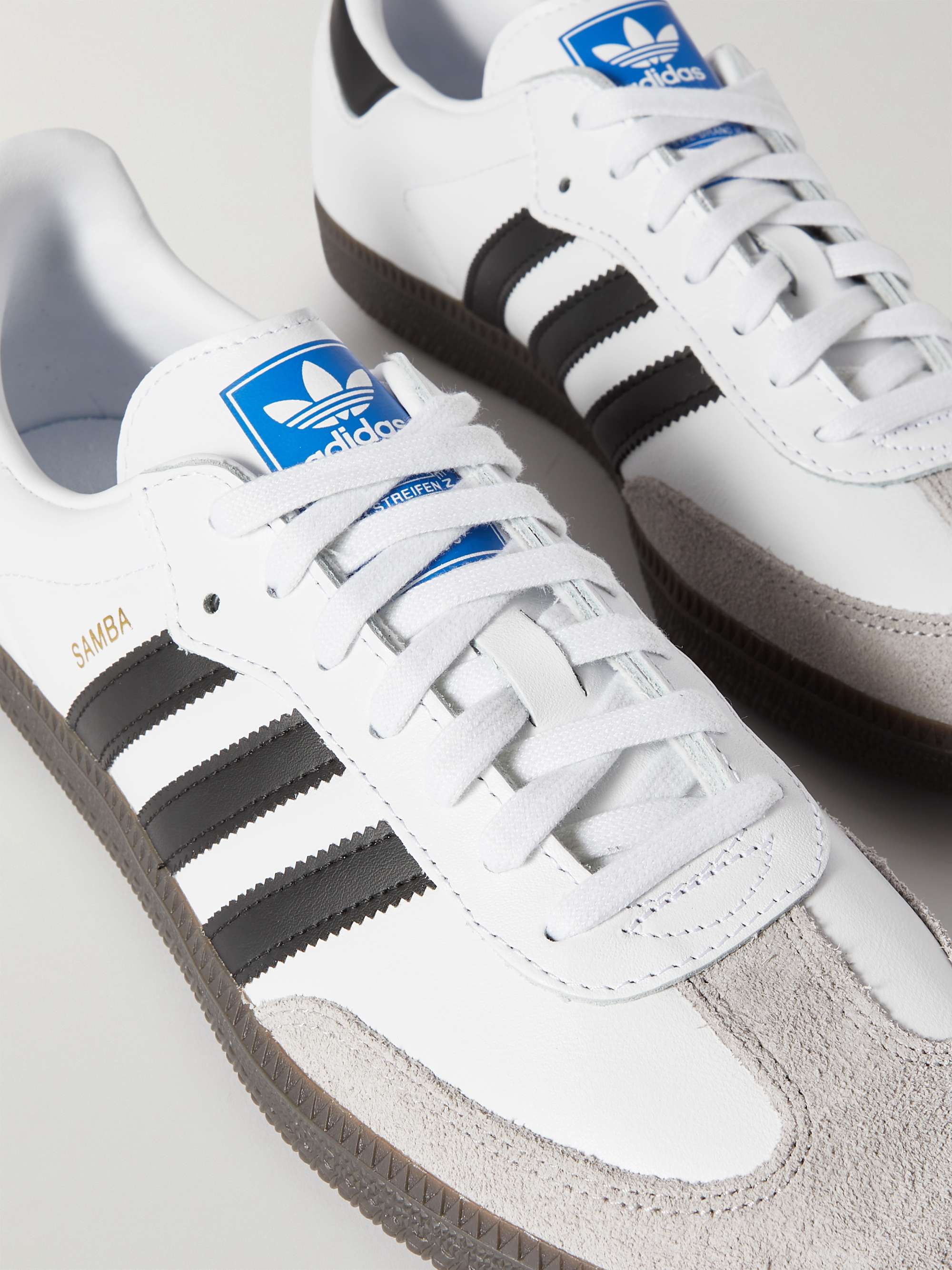 ADIDAS ORIGINALS Samba Suede-Trimmed Leather Sneakers