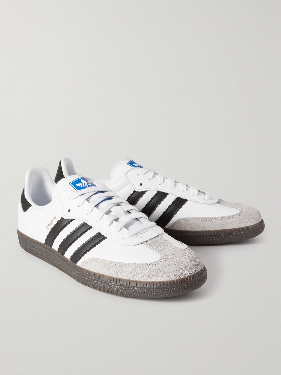 Adidas Originals Low-top Sneakers With Contrast Stripes And Suede Accents In White