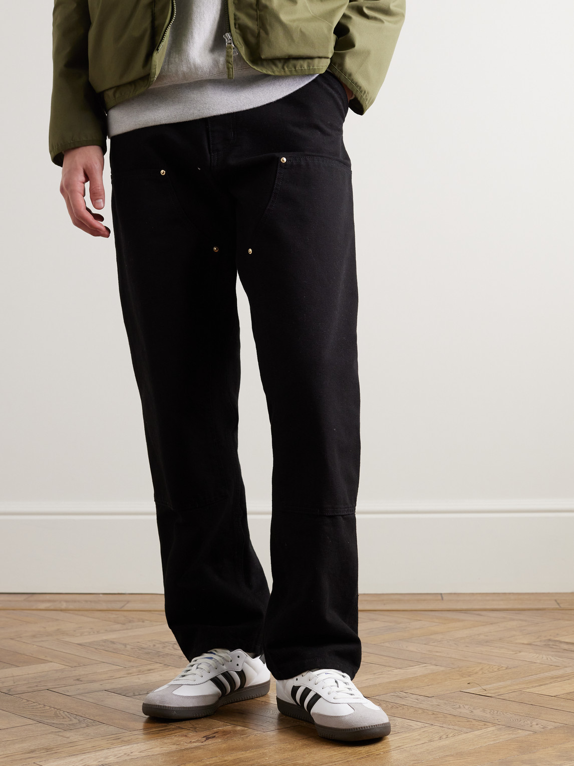 Adidas Originals Low-top Sneakers With Contrast Stripes And Suede Accents In White