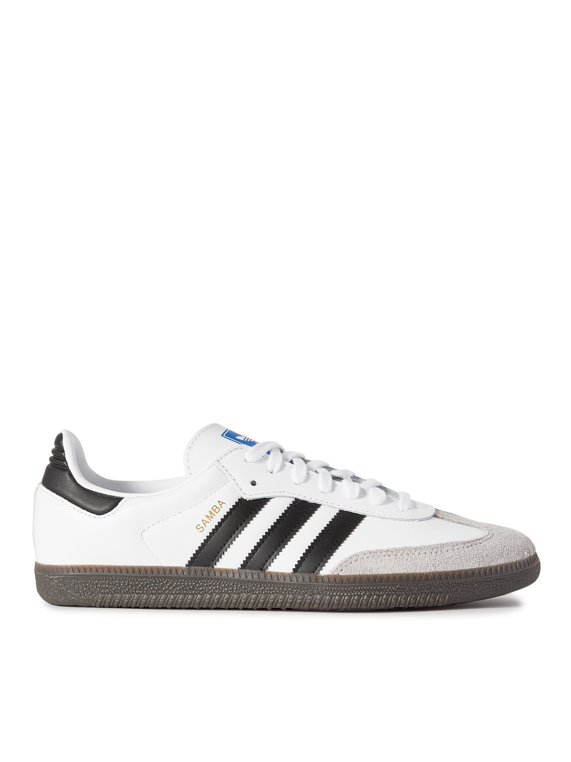 Adidas Originals Samba Suede-trimmed Leather Sneakers In White