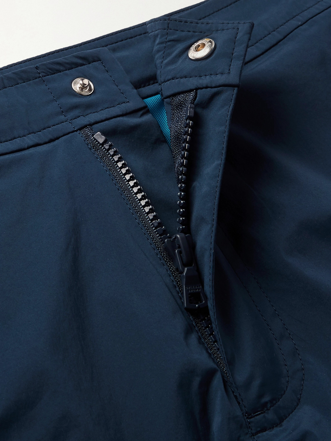Orlebar Brown Bulldog Tonal Seersucker Mid-length Swim Shorts In Blue