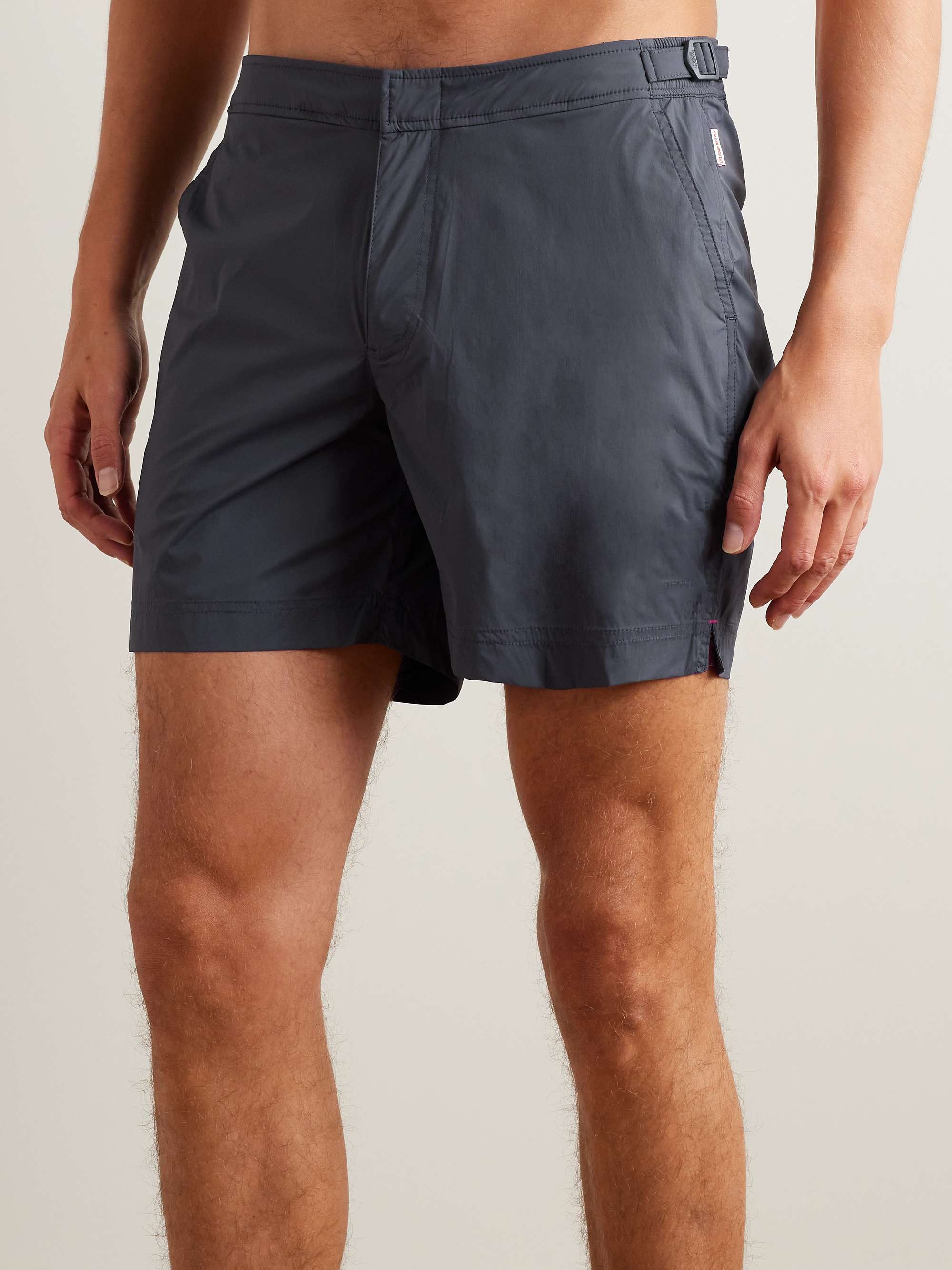 Orlebar Brown  Navy/White O.B Monogram Mid-Length Swim Shorts