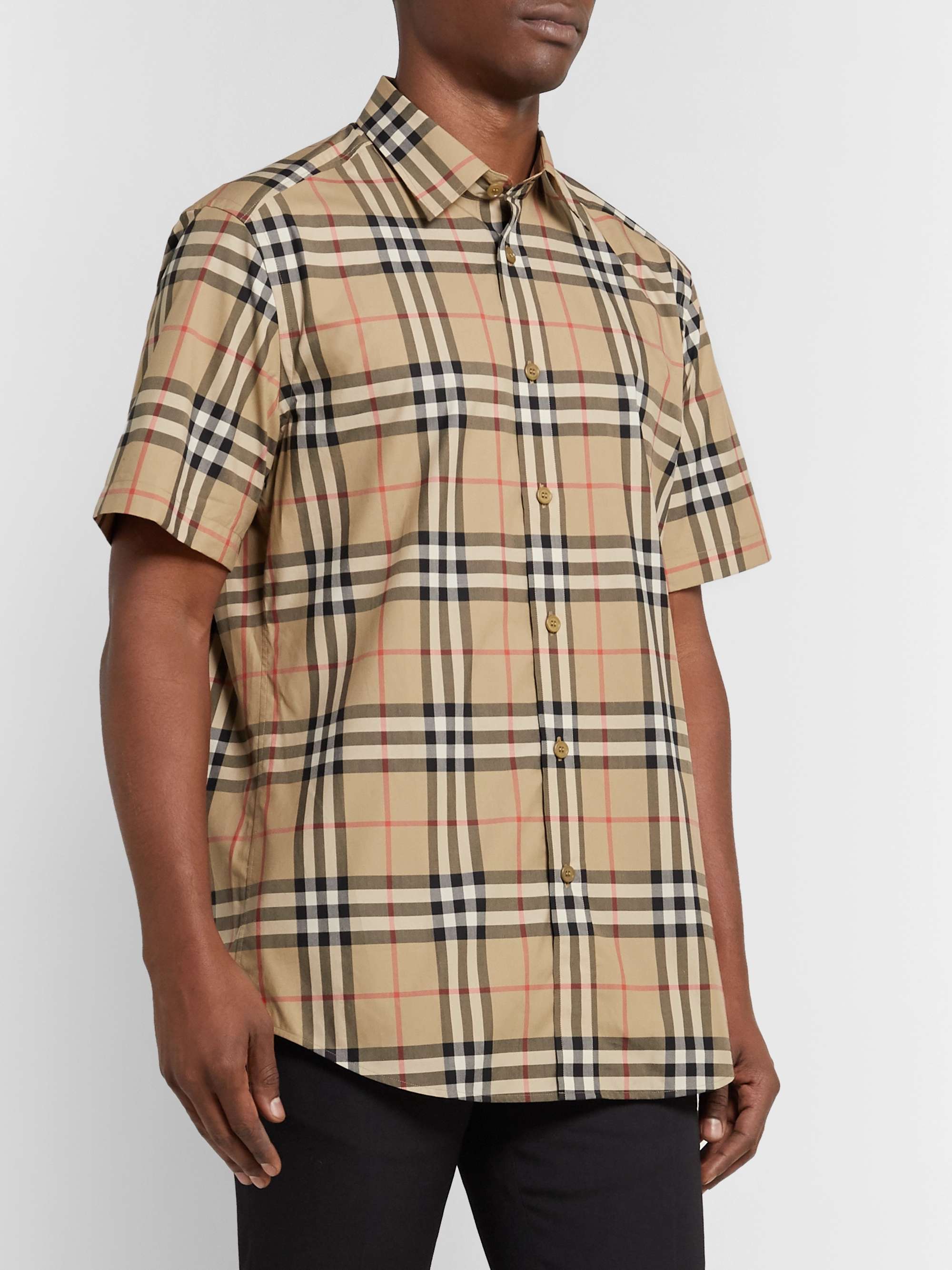 BURBERRY Checked Cotton-Poplin Shirt