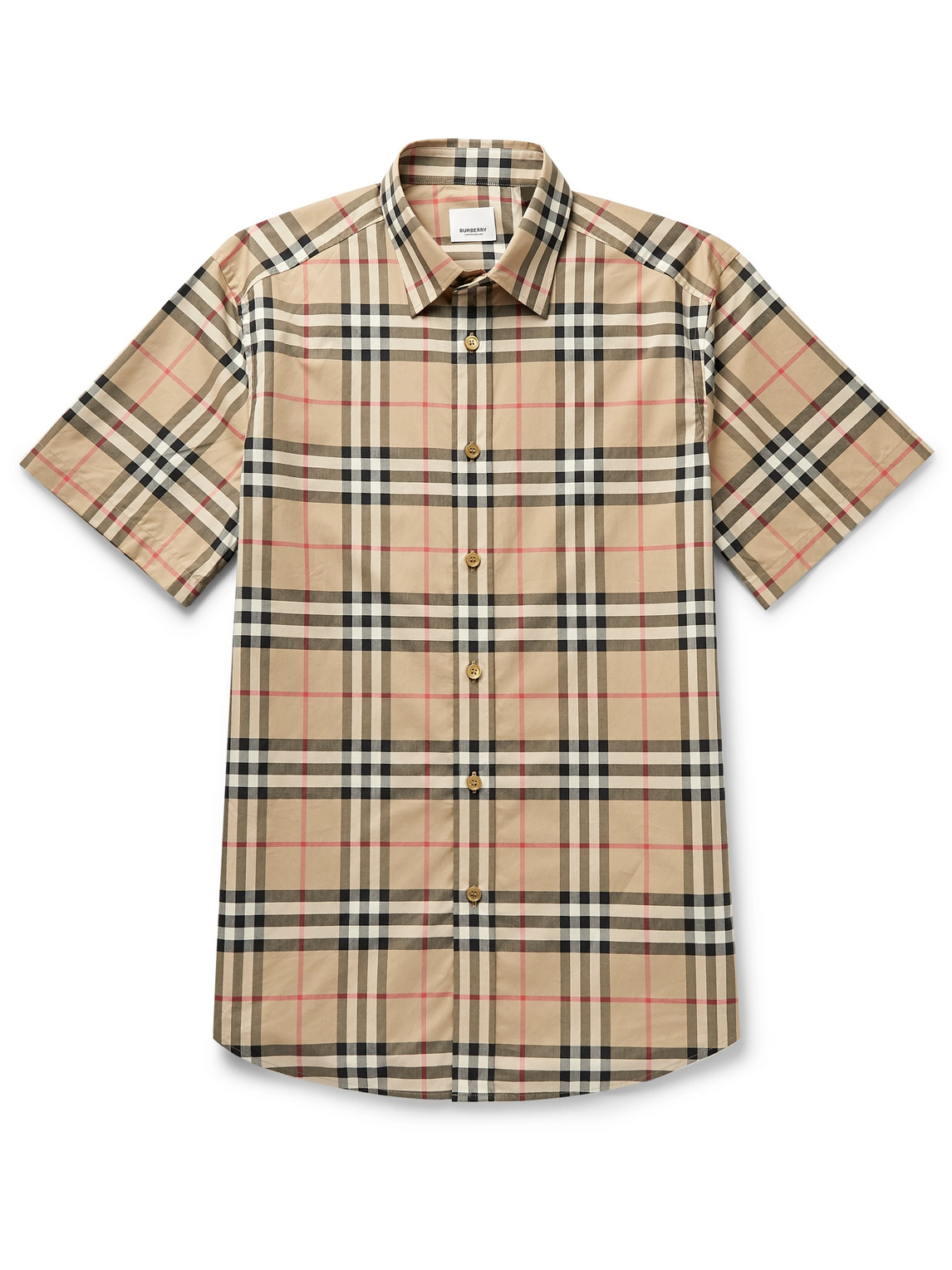 Burberry Checked Cotton-poplin Shirt In Brown