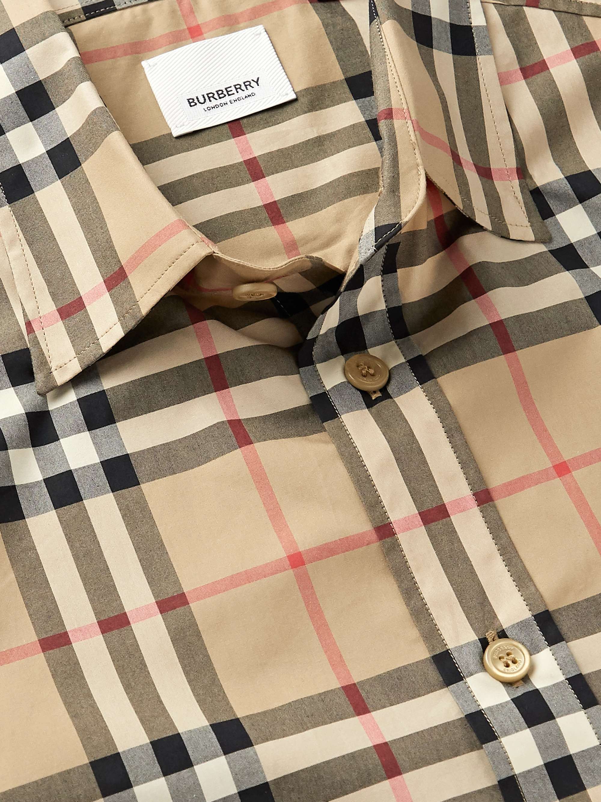 BURBERRY Checked Cotton-Poplin Shirt