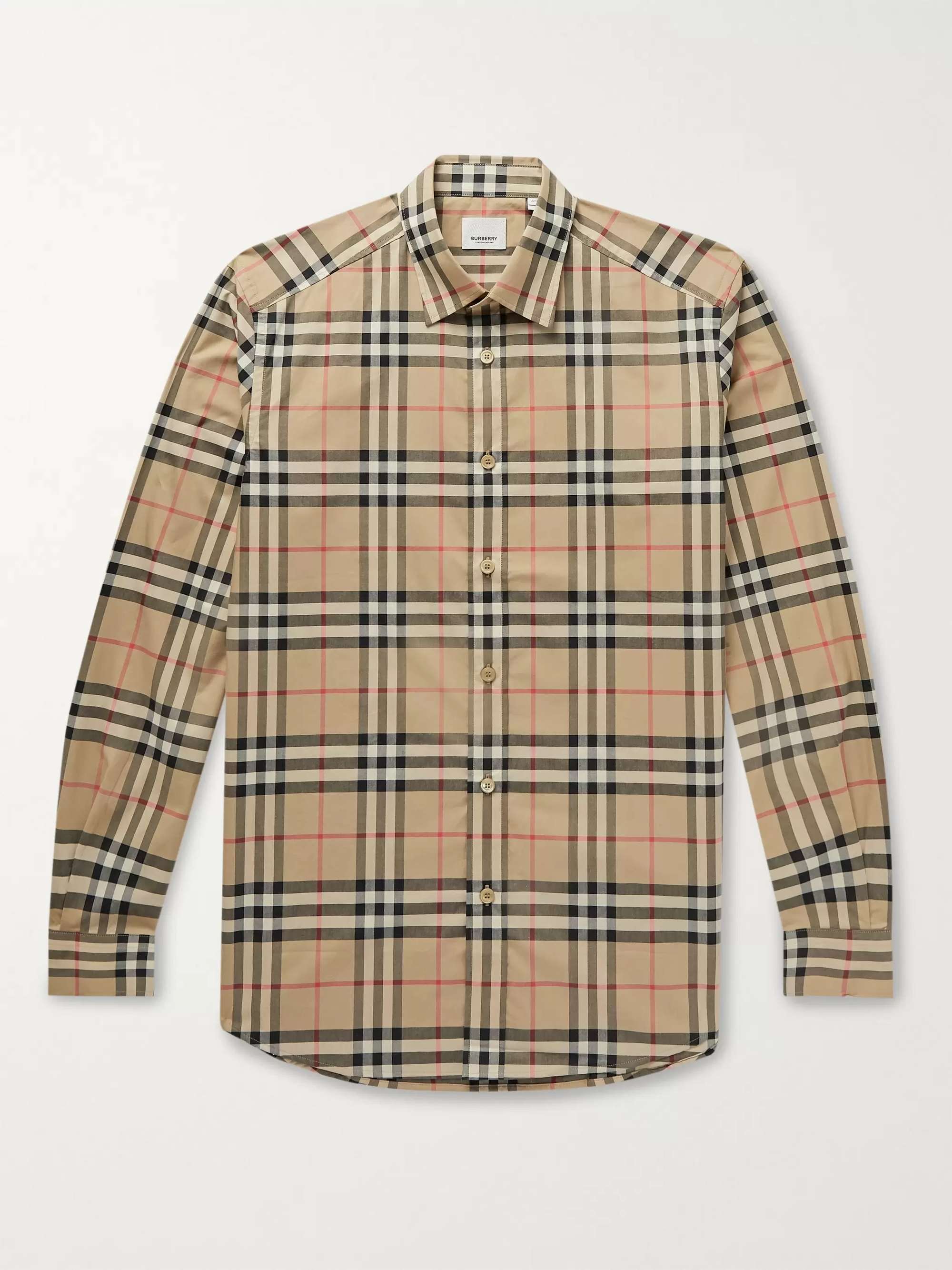 BURBERRY Checked Cotton-Poplin Shirt for Men | MR PORTER