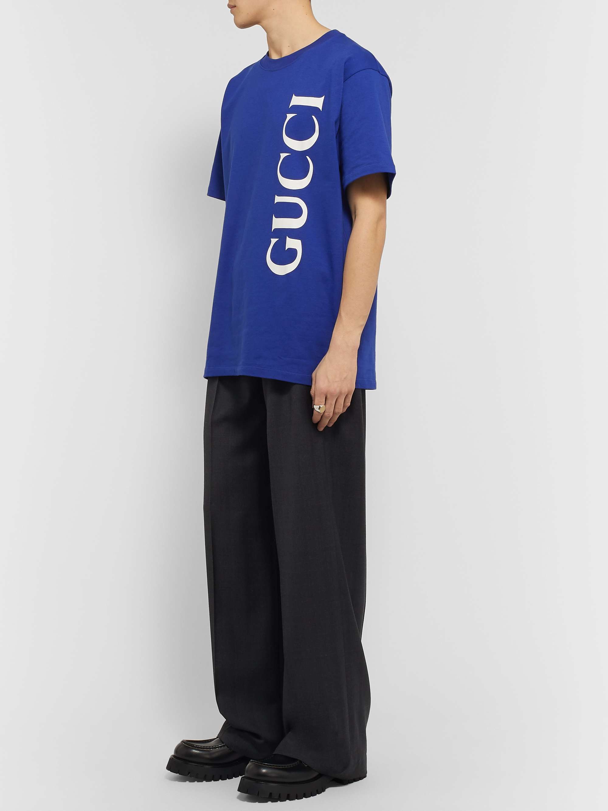 GUCCI Oversized Logo-Print Cotton-Jersey T-Shirt