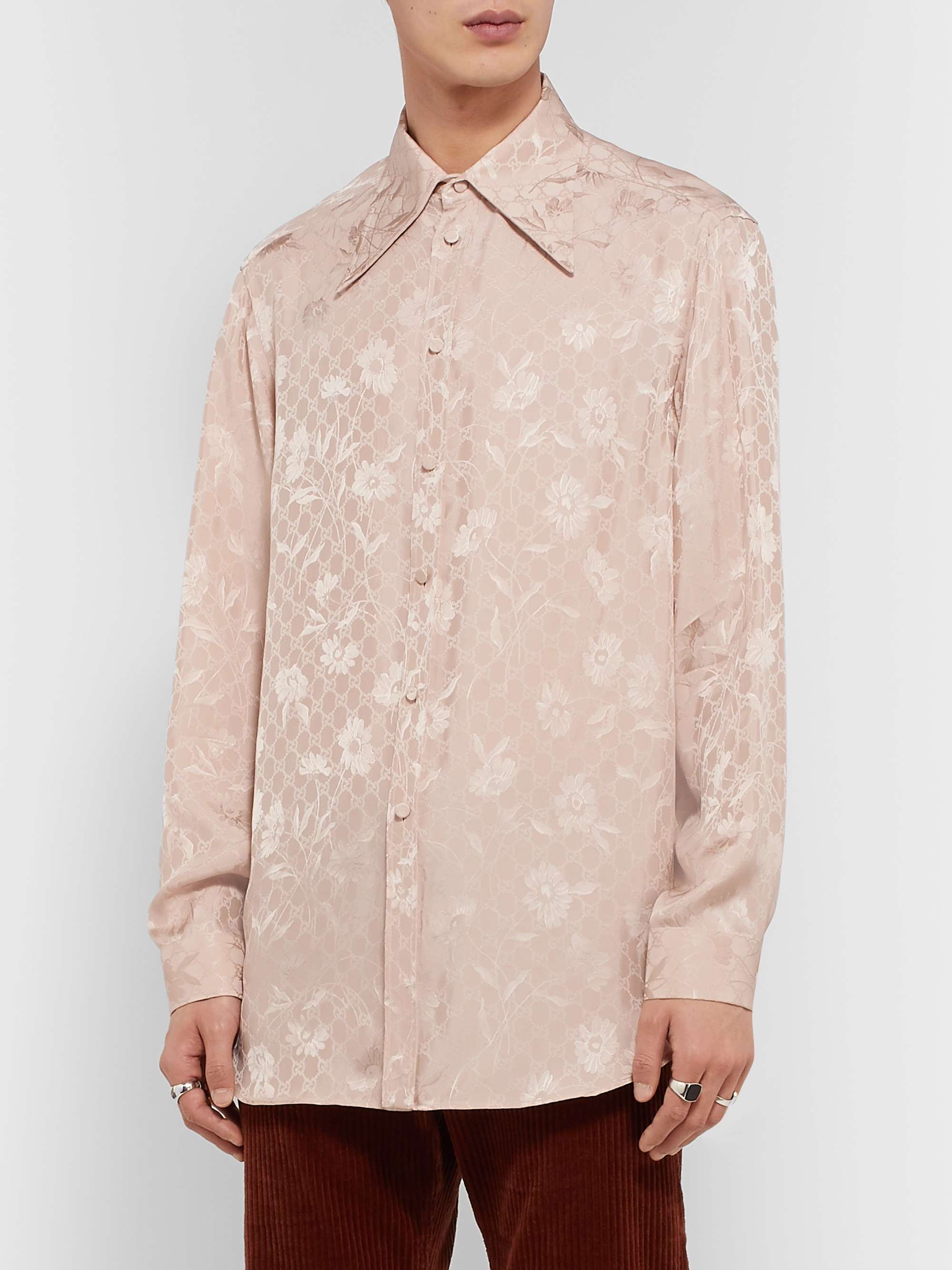 GUCCI Floral-Jacquard Shirt