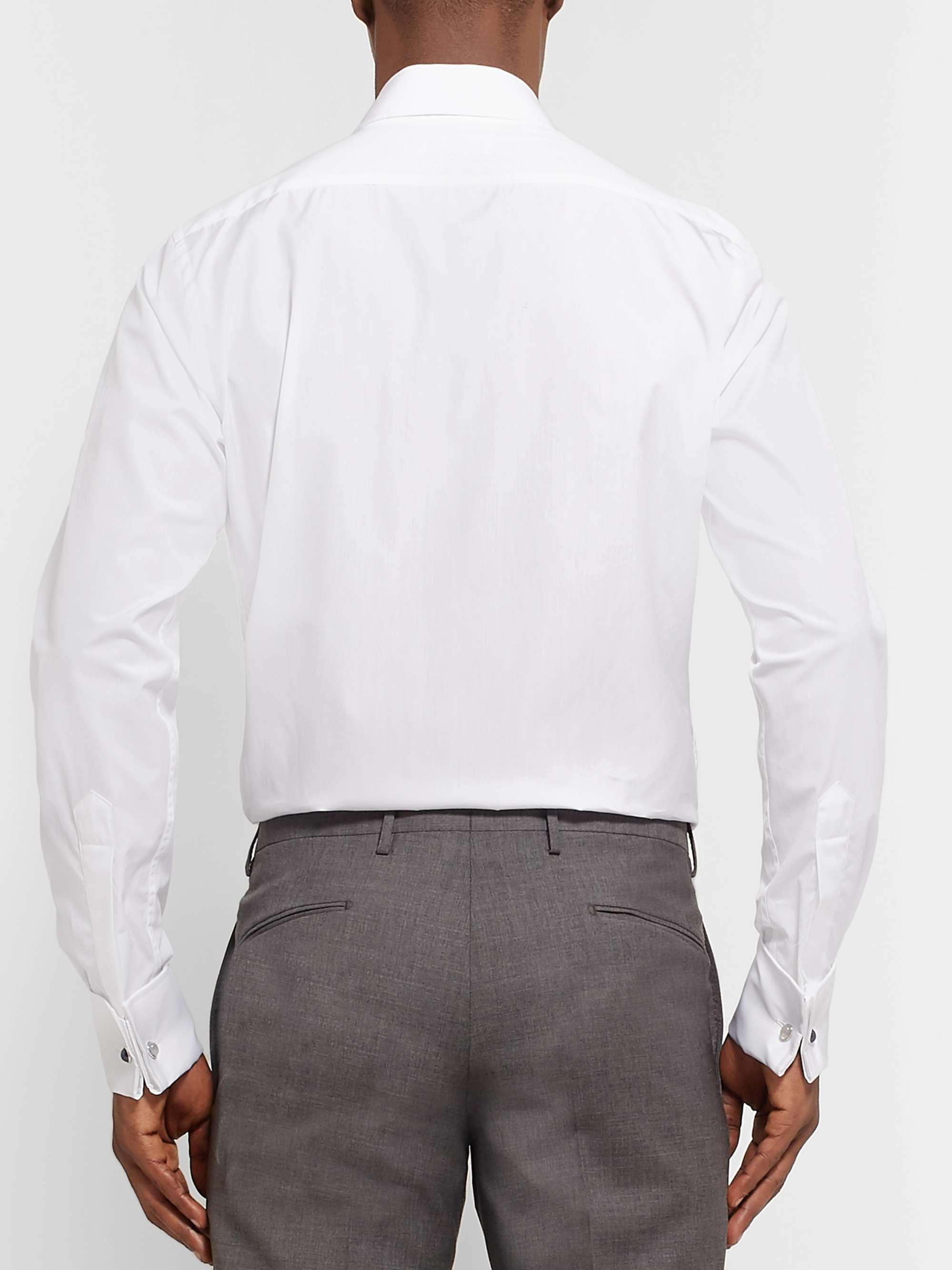 RICHARD JAMES White Slim-Fit Double-Cuff Cotton-Poplin Shirt
