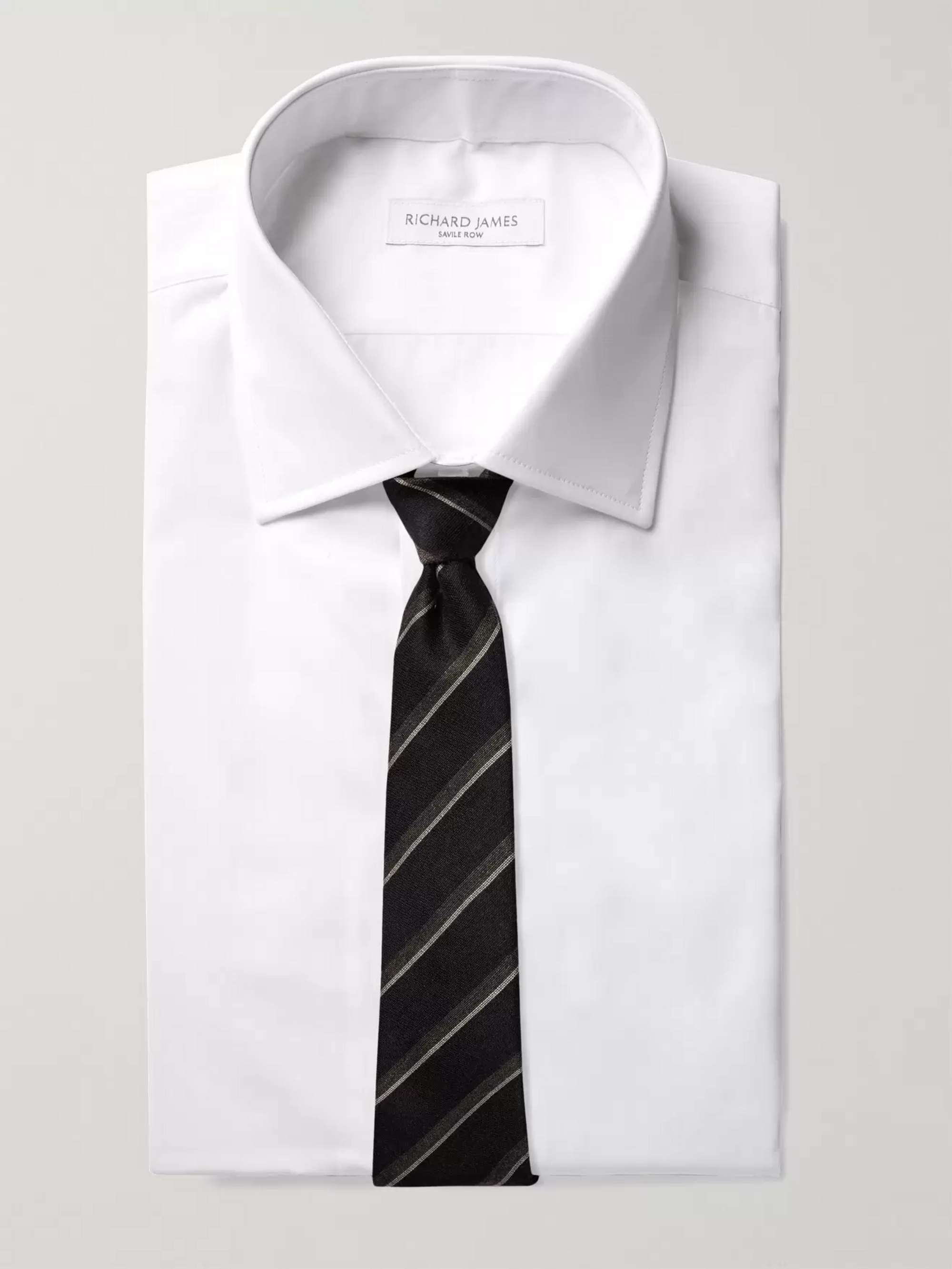 RICHARD JAMES White Slim-Fit Double-Cuff Cotton-Poplin Shirt