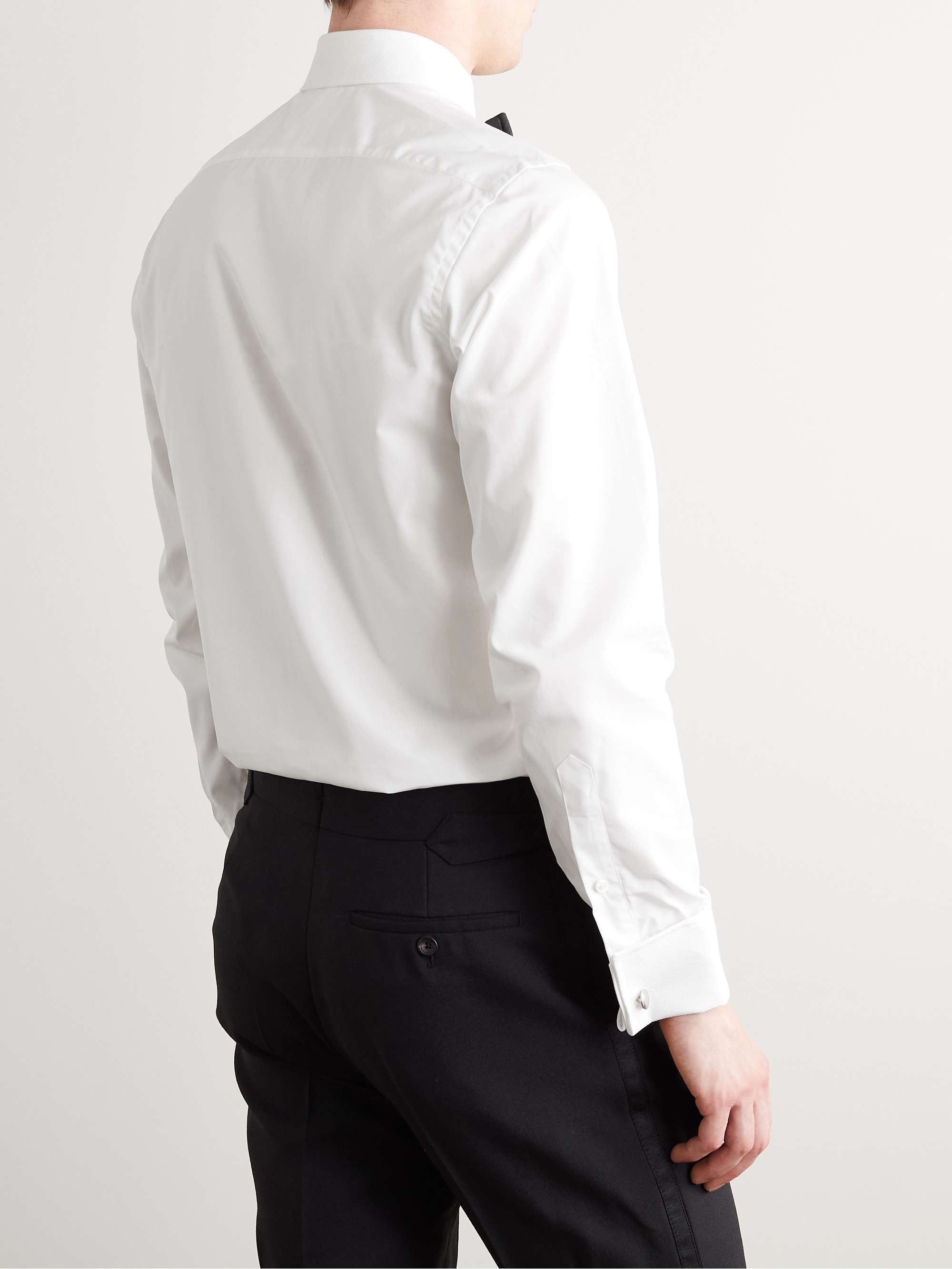 KINGSMAN + Turnbull & Asser White Bib-Front Cotton Tuxedo Shirt