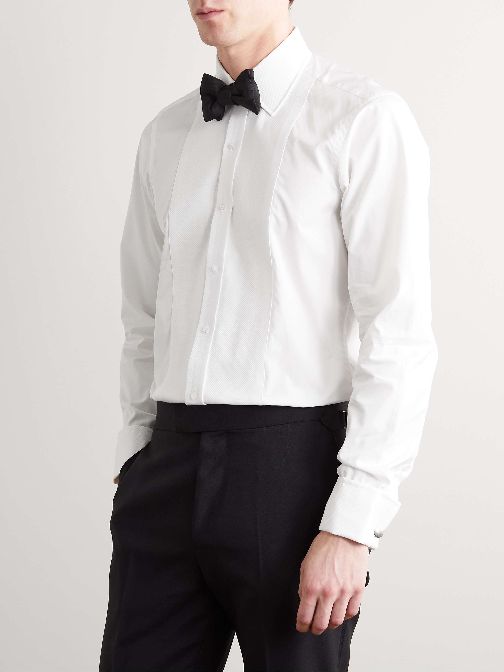 KINGSMAN + Turnbull & Asser White Bib-Front Cotton Tuxedo Shirt