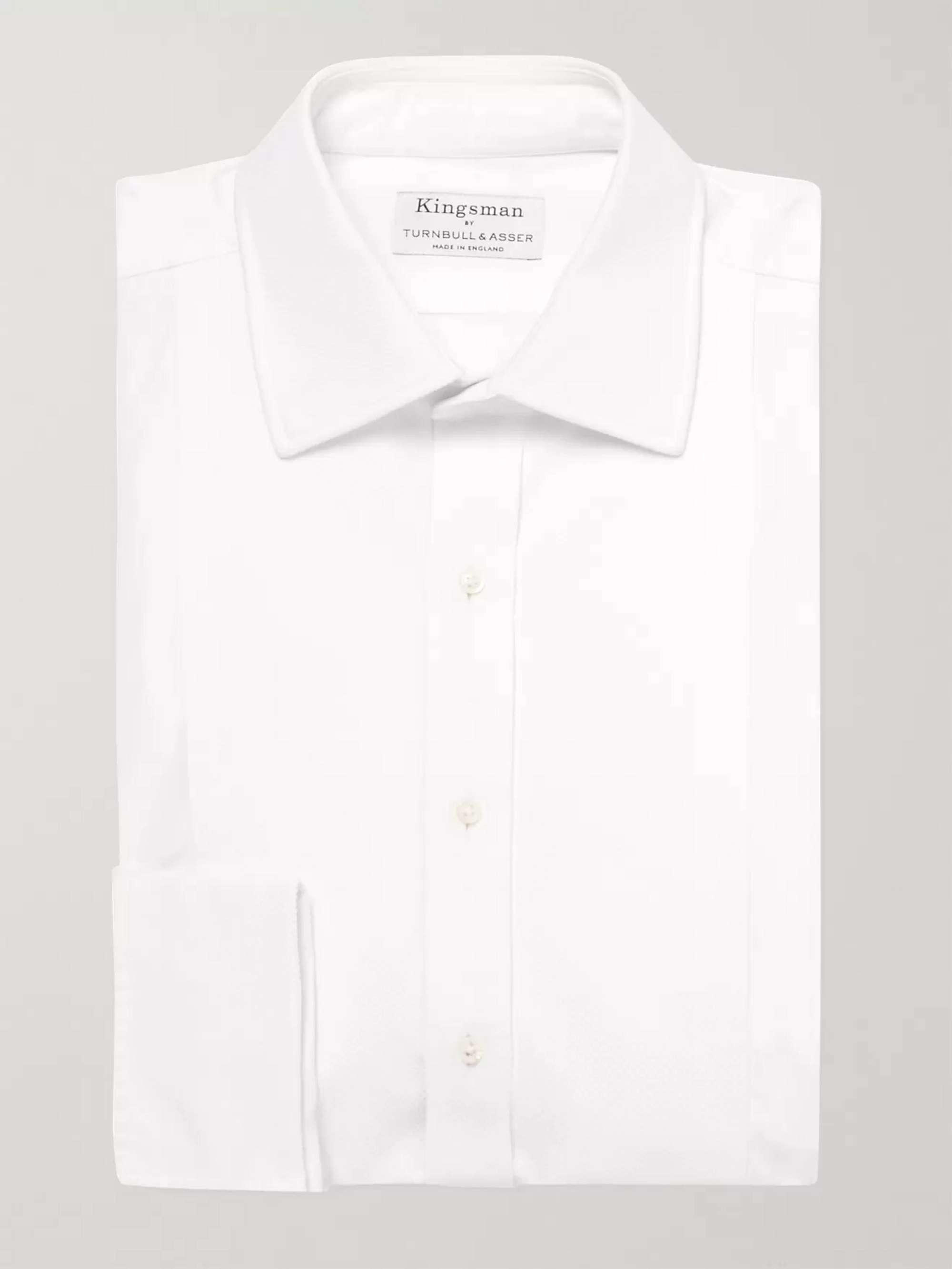 KINGSMAN + Turnbull & Asser White Bib-Front Cotton Tuxedo Shirt