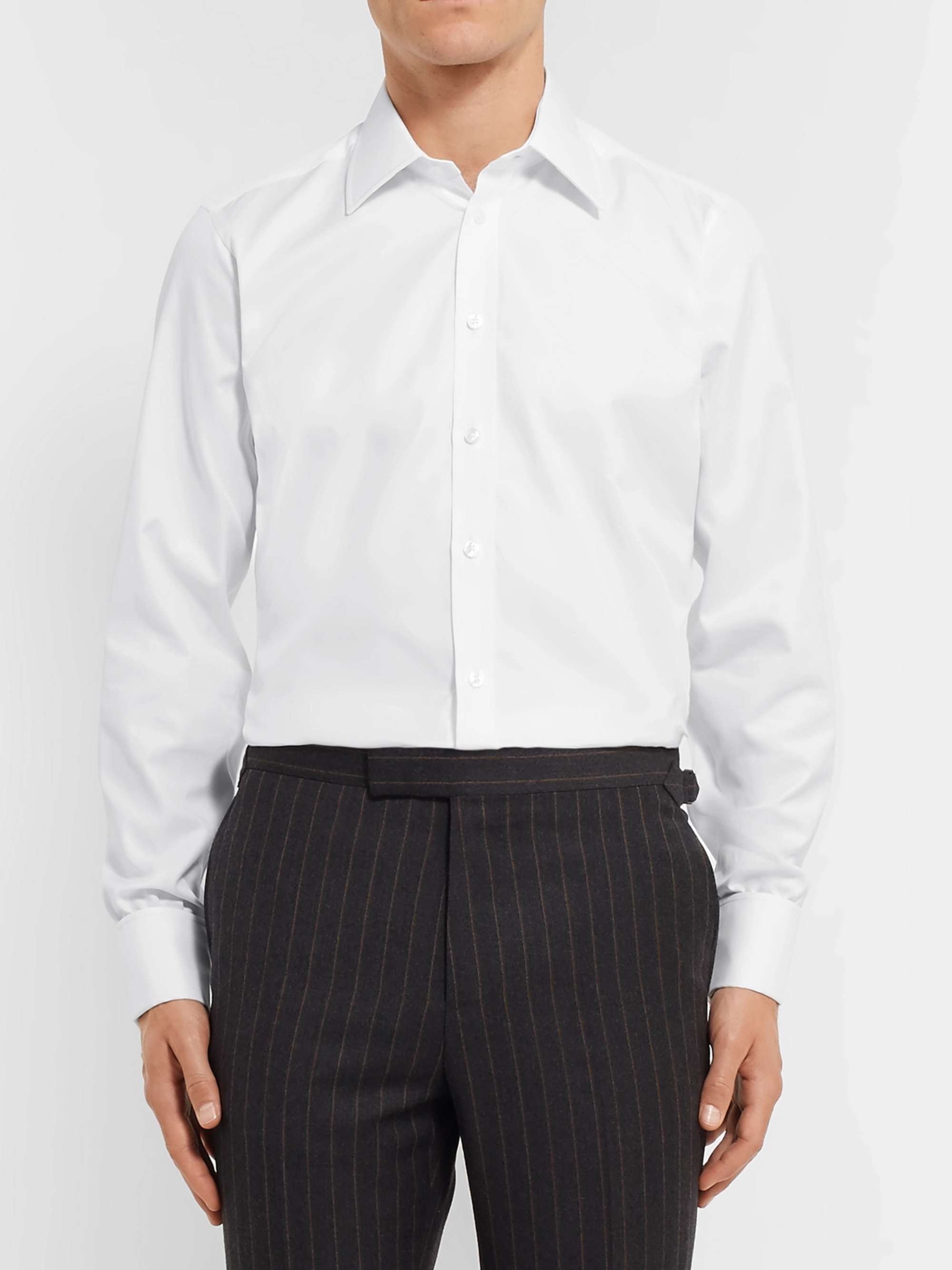 KINGSMAN + Turnbull & Asser White Double-Cuff Cotton-Twill Shirt