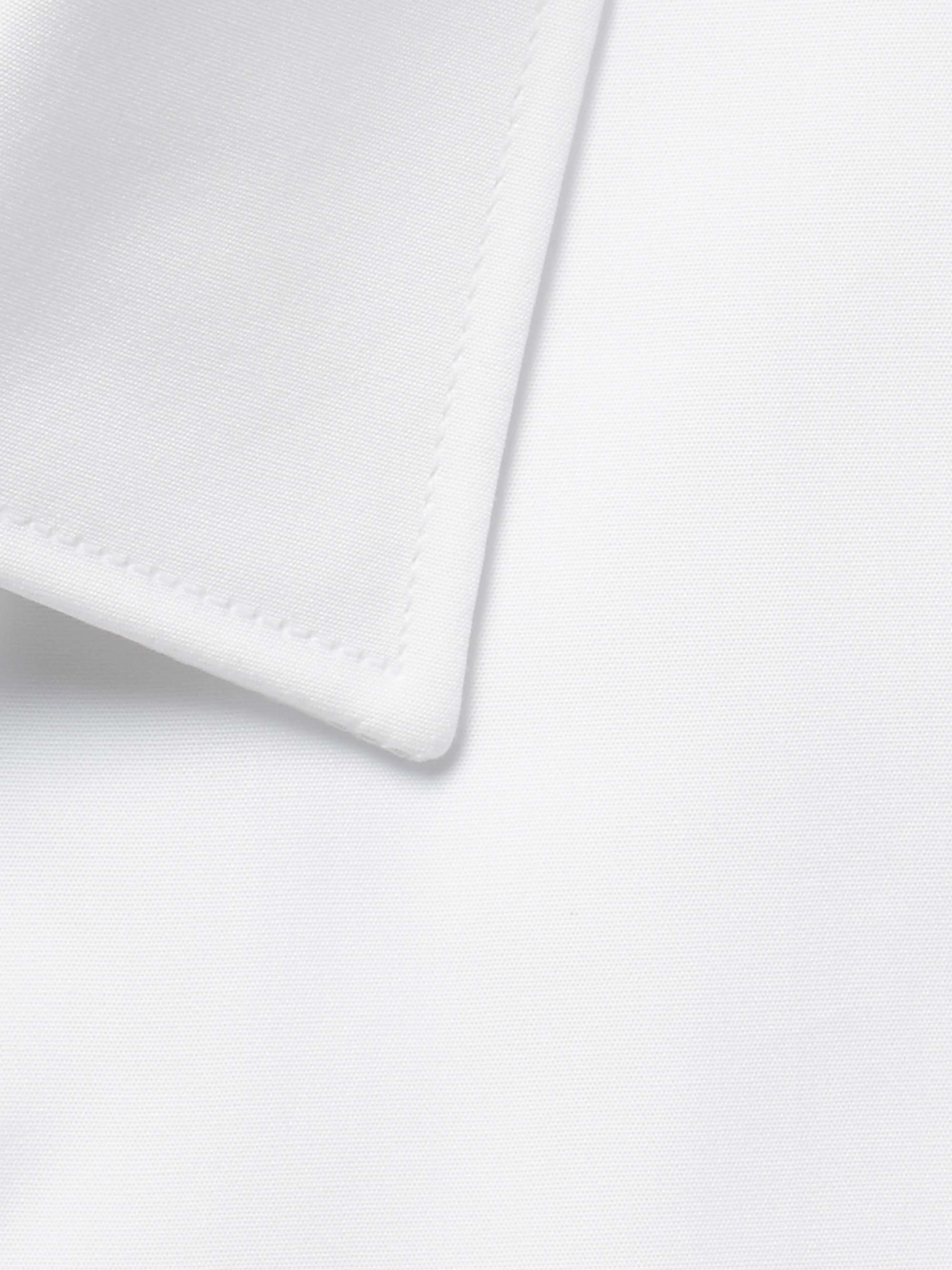 PAUL SMITH White Slim-Fit Contrast-Cuff Cotton-Poplin Shirt