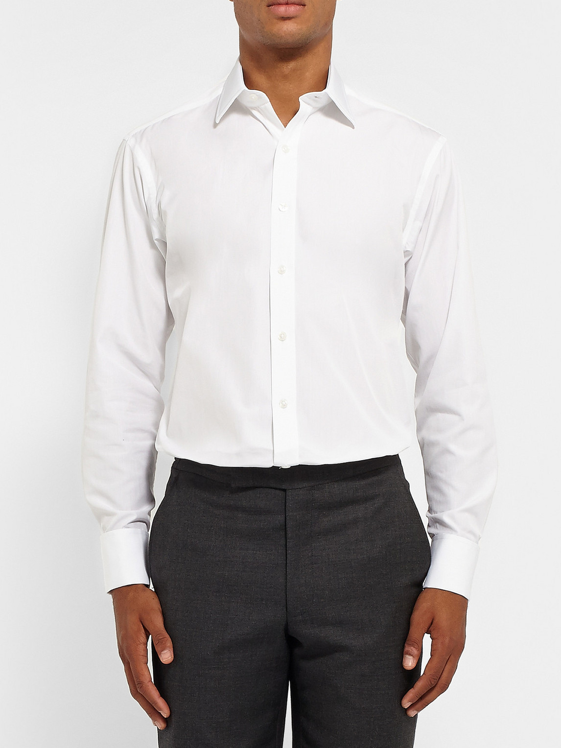 Shop Emma Willis White Double-cuff Cotton Shirt