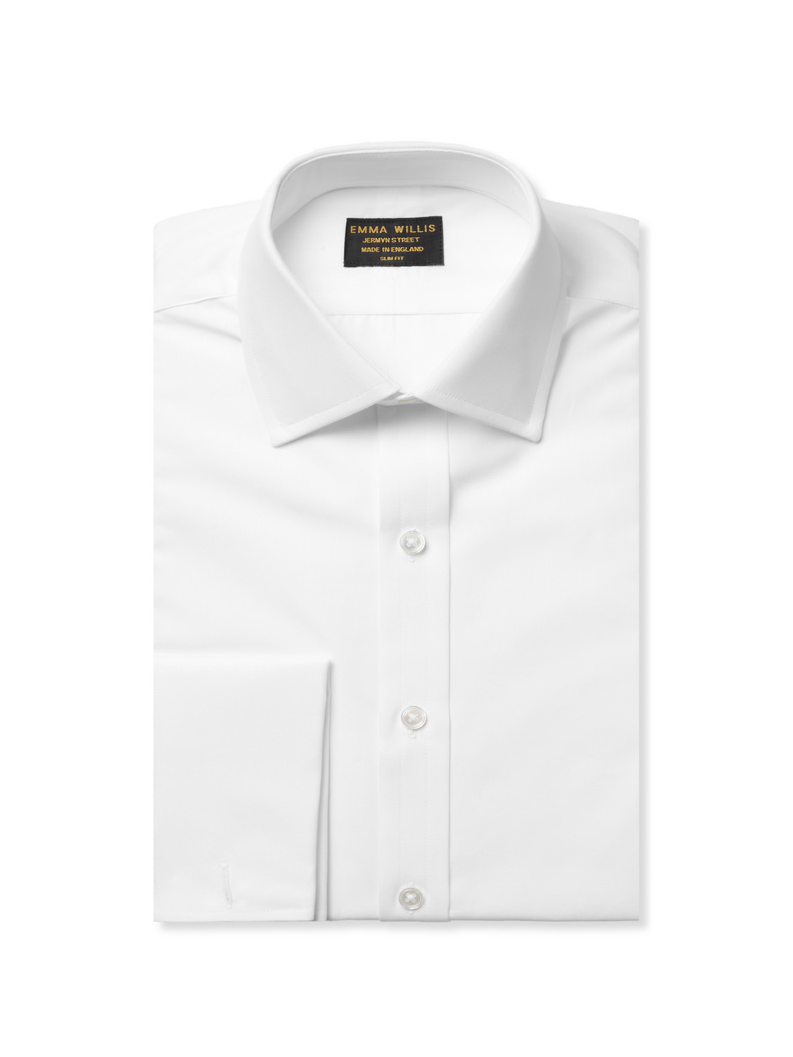 White Double-Cuff Cotton Shirt