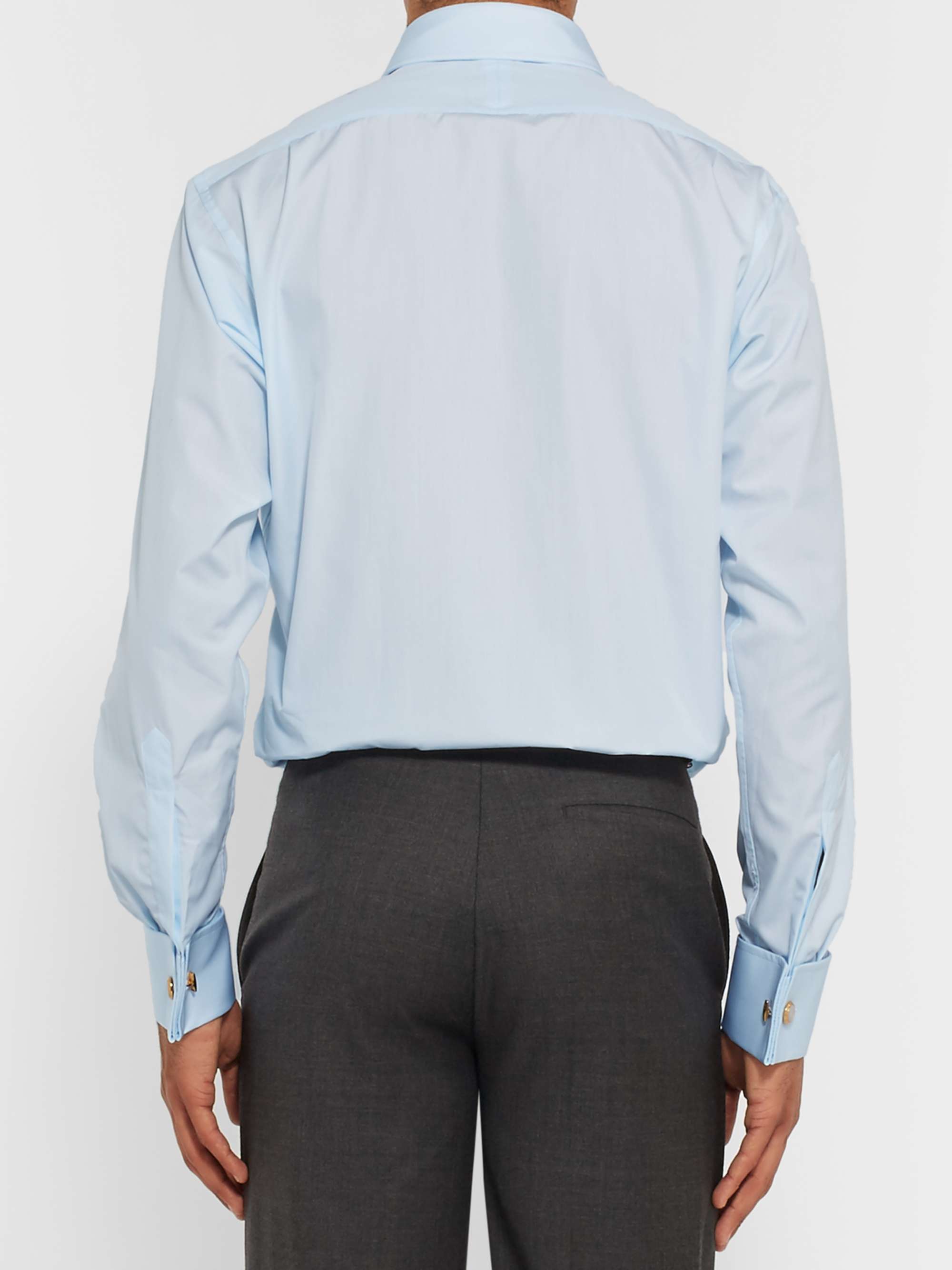 EMMA WILLIS Blue Double-Cuff Cotton Shirt