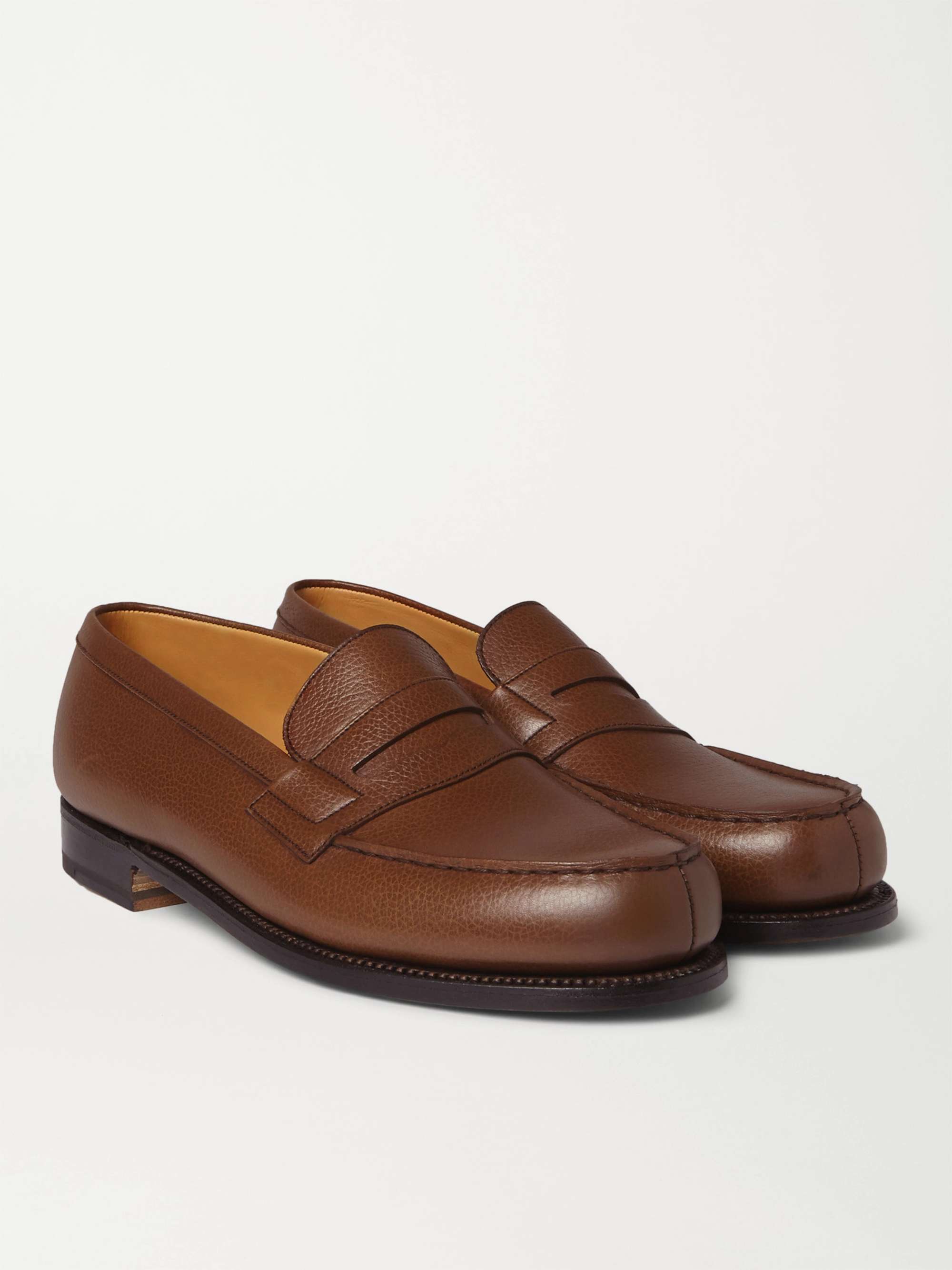 J.M. WESTON 180 Moccasin Grained-Leather Loafers