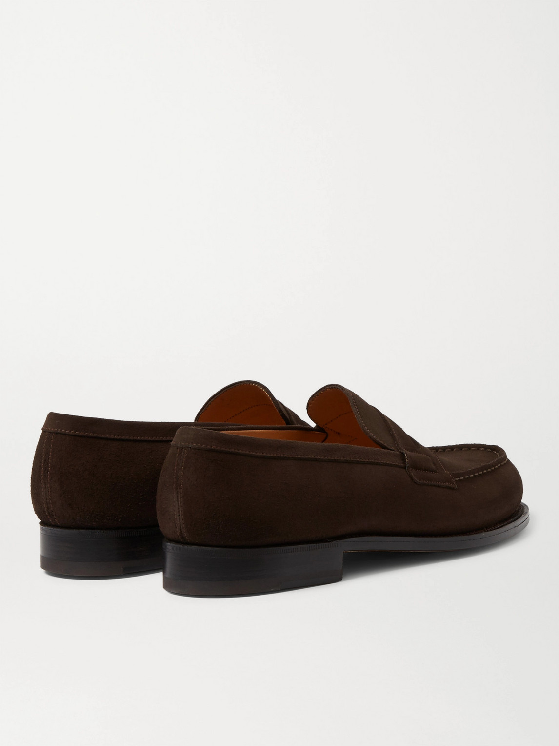 Shop Jm Weston 180 Moccasin Suede Loafers In Brown